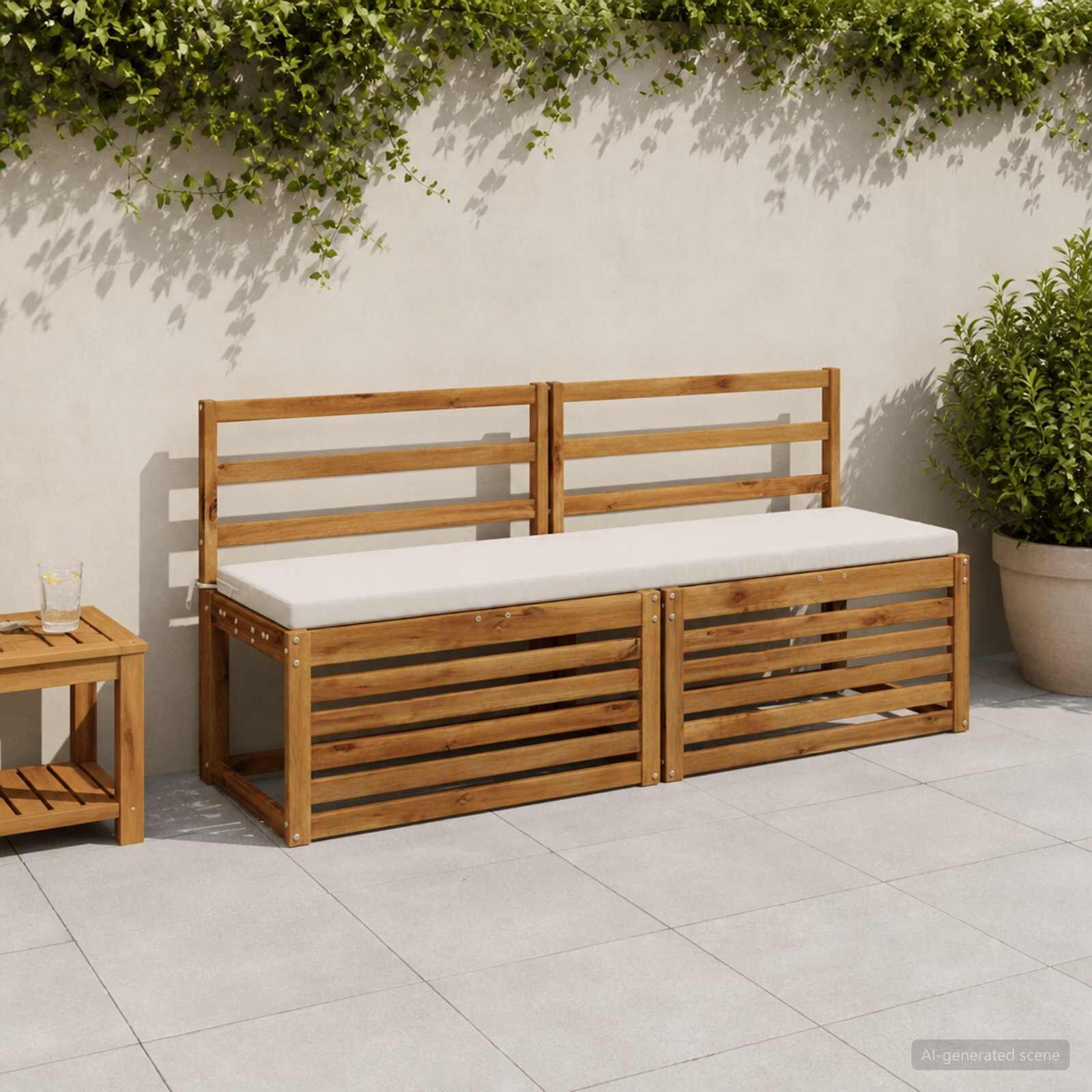vidaXL Възглавница за пейка SOEST 100% полиестер Бяло 140 x 40 x 5 см