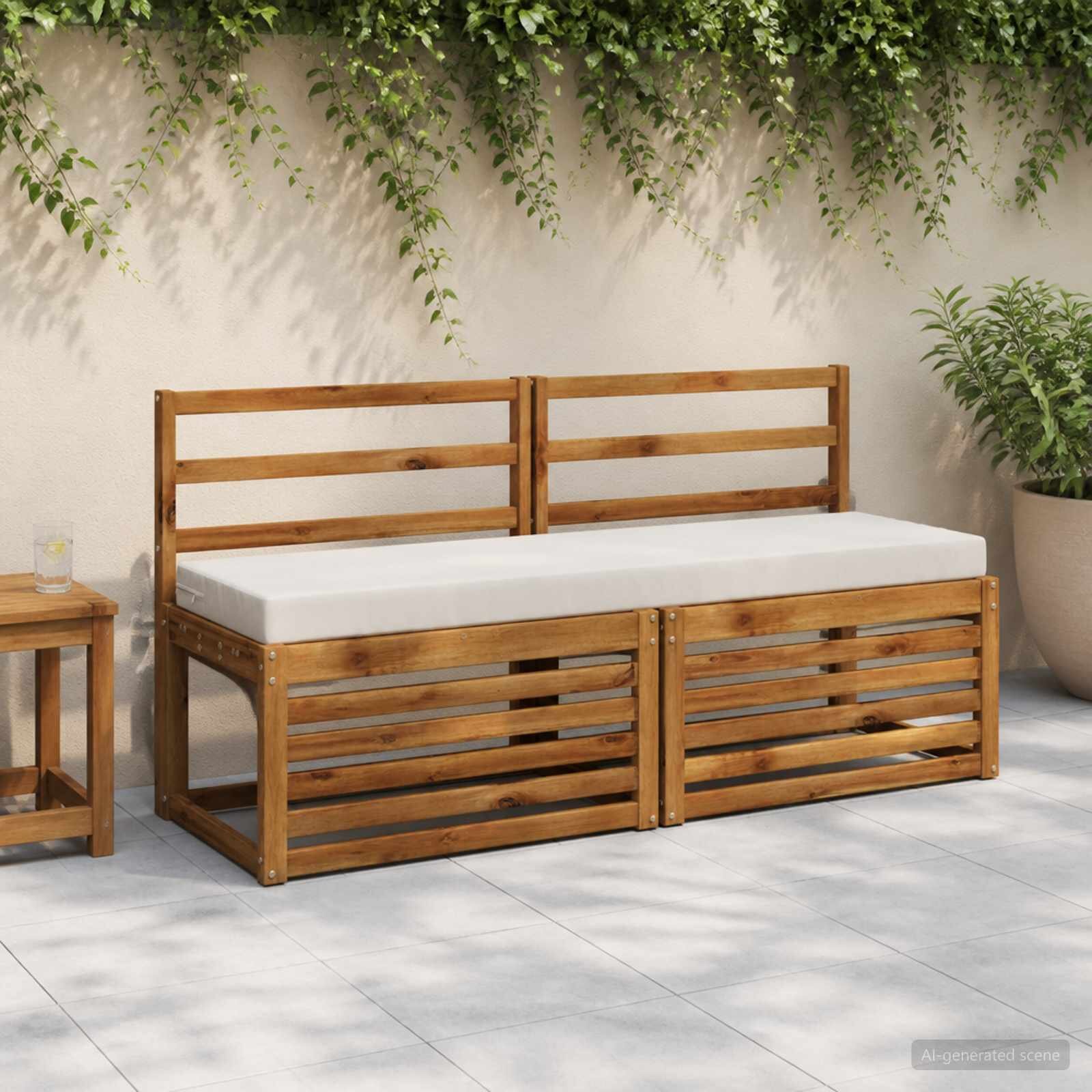 vidaXL Възглавница за пейка SOEST 100% полиестер Бяло 160 x 40 x 8 см