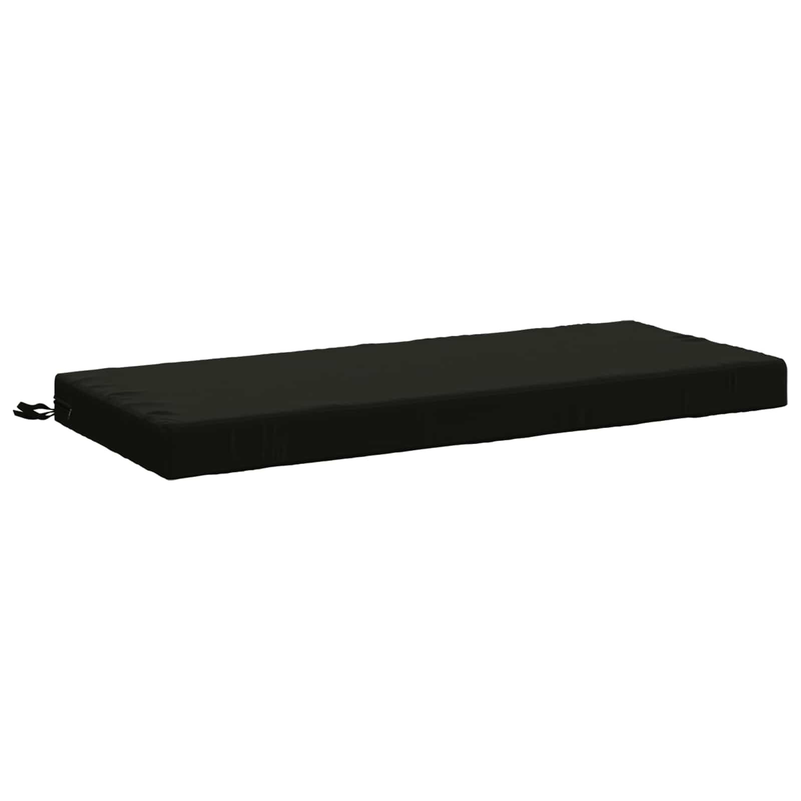 vidaXL Възглавница за пейка SOEST 100% полиестер Черно 120 x 50 x 8 см