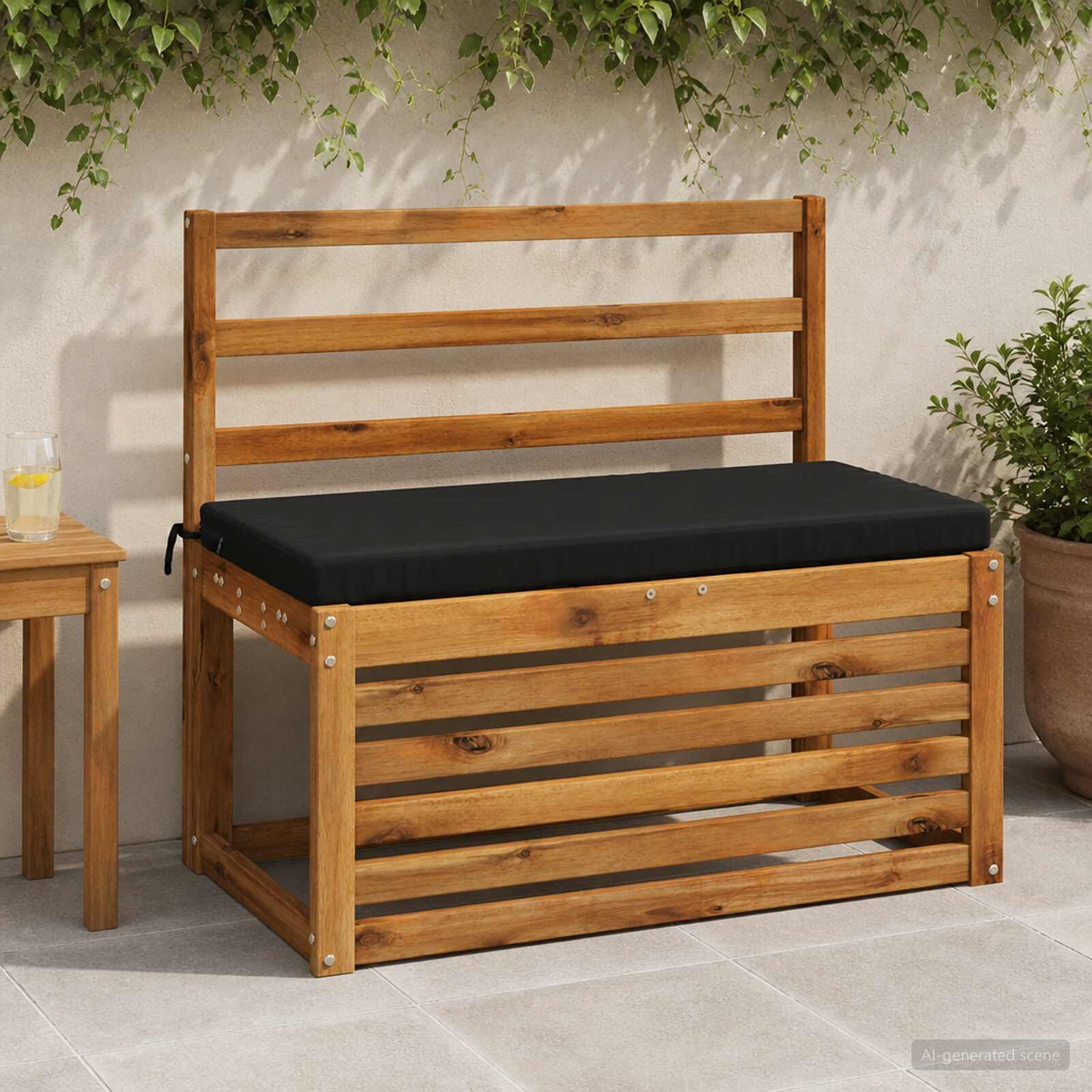 vidaXL Възглавница за пейка SOEST 100% полиестер Черно 80 x 40 x 5 см