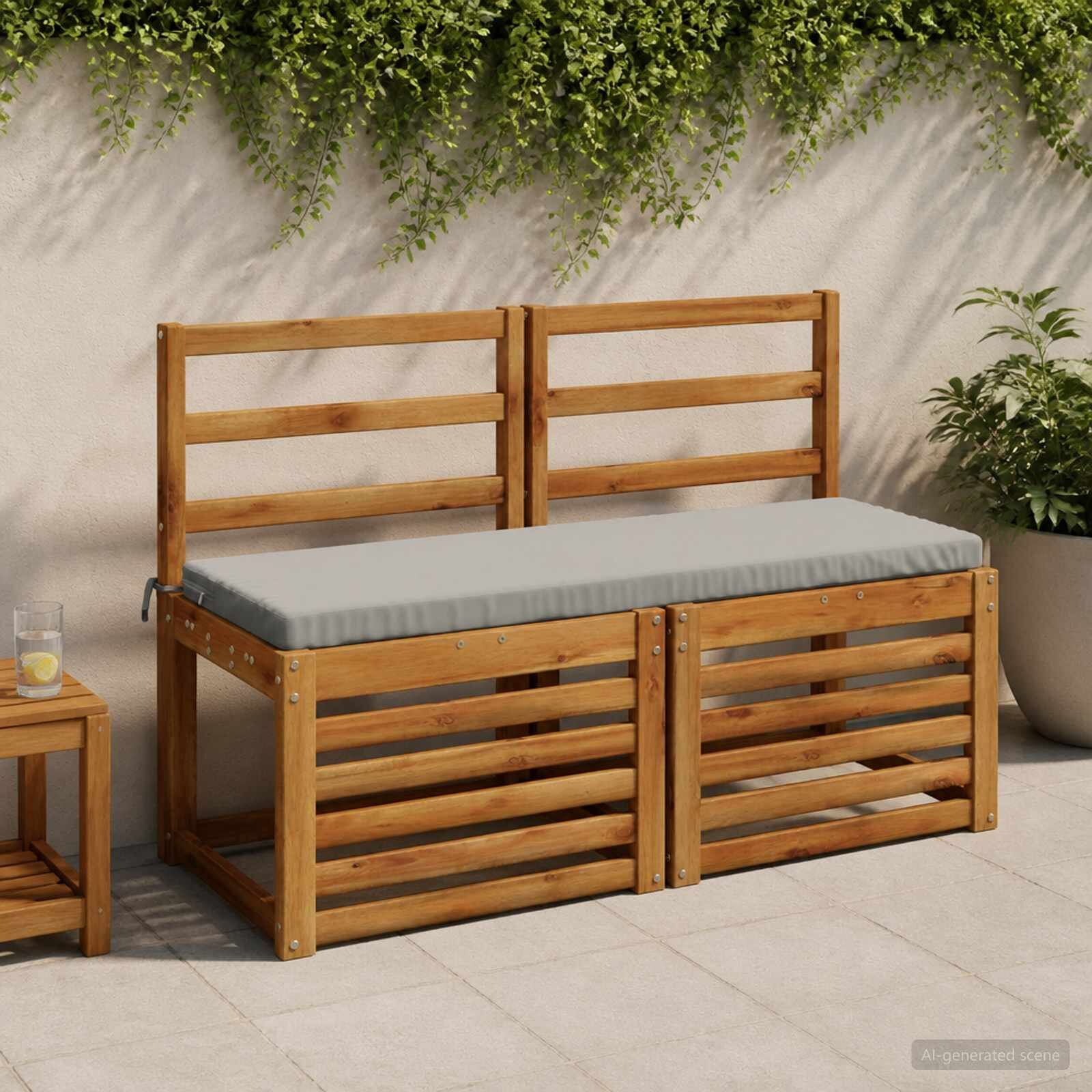vidaXL Възглавница за пейка SOEST 100% полиестер Сиво 100 x 40 x 5 см