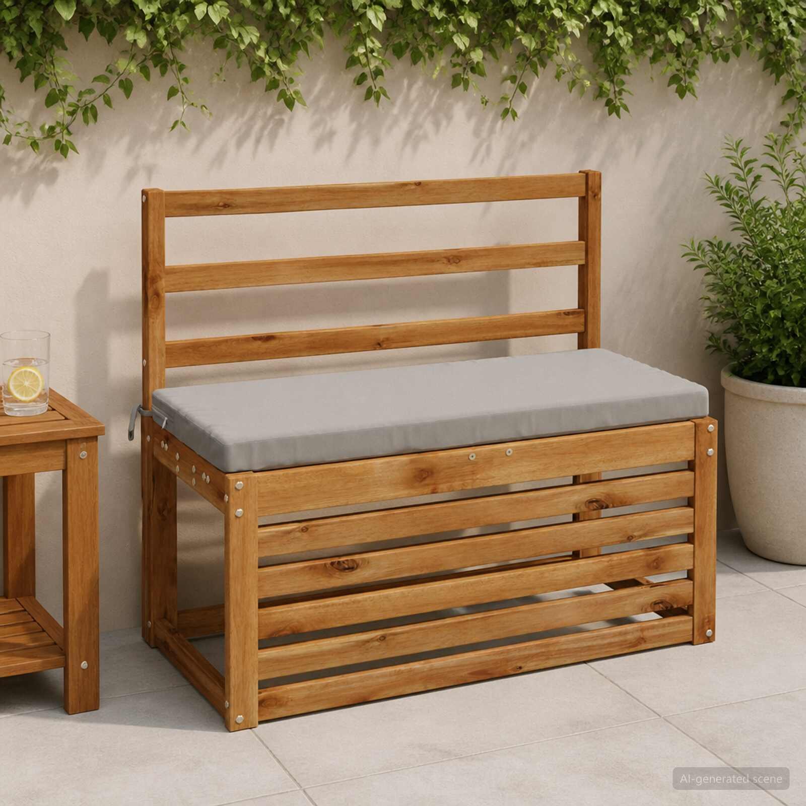 vidaXL Възглавница за пейка SOEST 100% полиестер Сиво 60 x 40 x 5 см