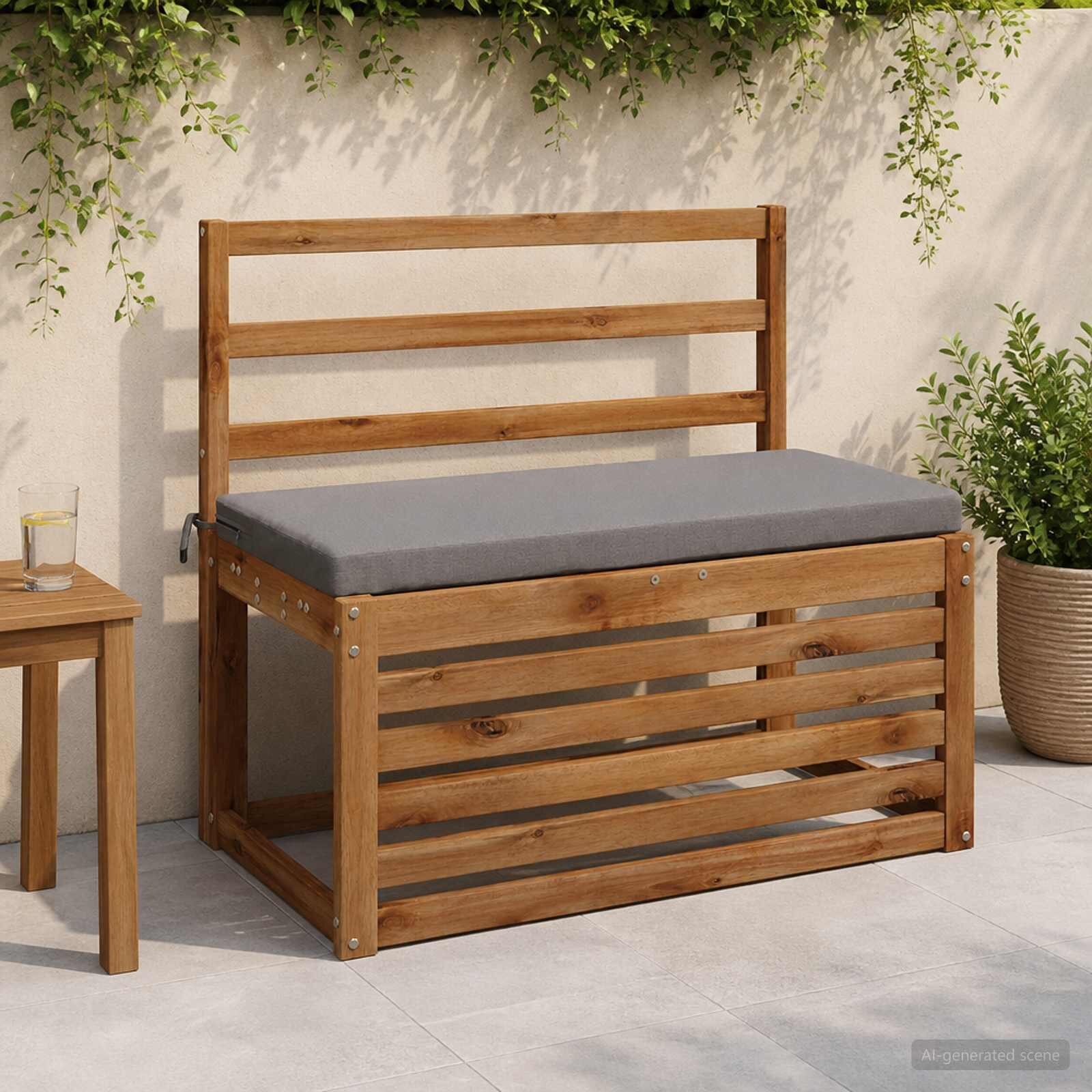 vidaXL Възглавница за пейка SOEST 100% полиестер Сиво 80 x 40 x 5 см