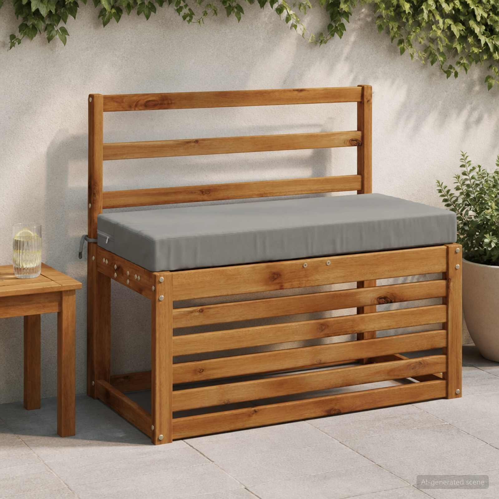 vidaXL Възглавница за пейка SOEST 100% полиестер Сиво 80 x 40 x 8 cm