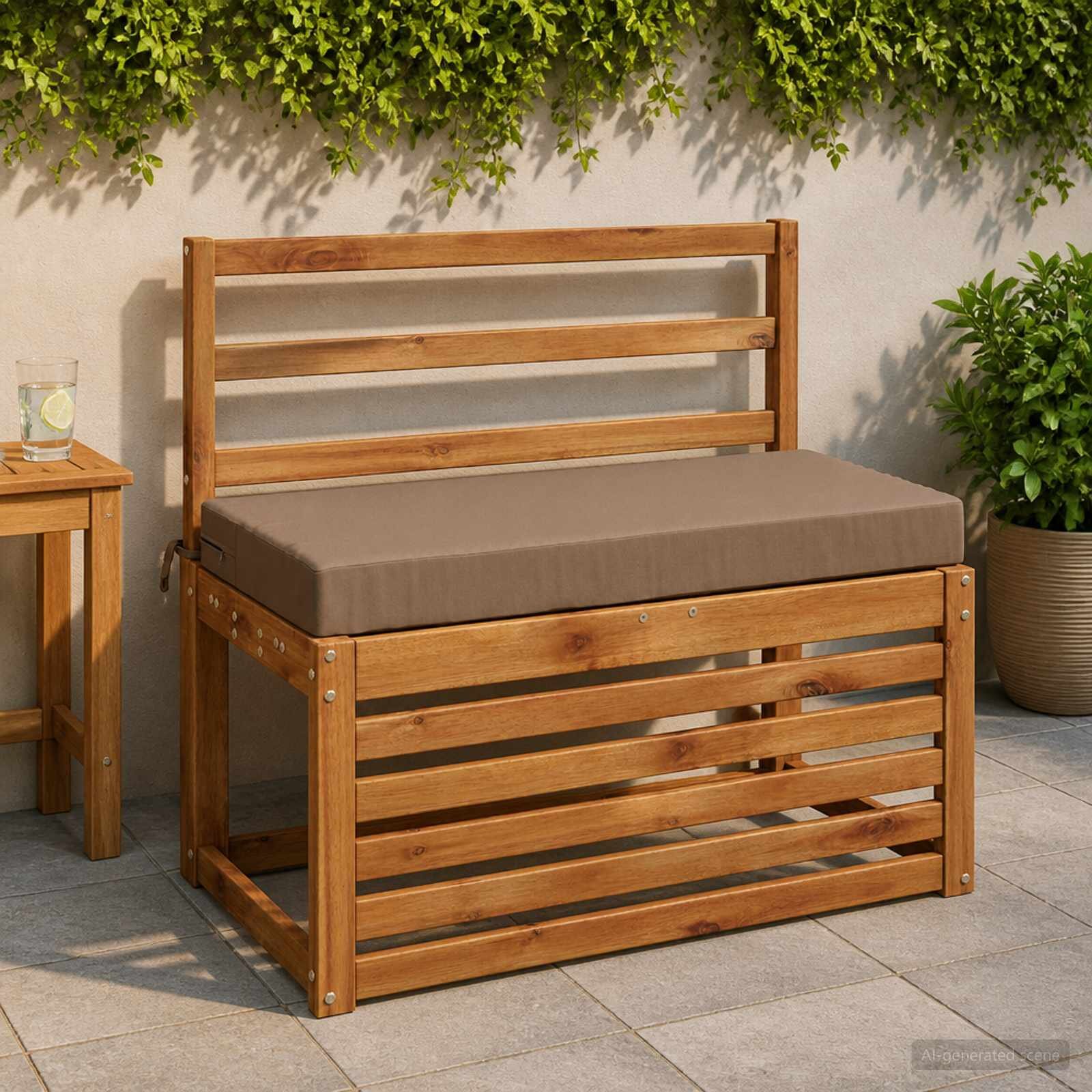vidaXL Възглавница за пейка SOEST 100% полиестер Таупе 60 x 40 x 8 см