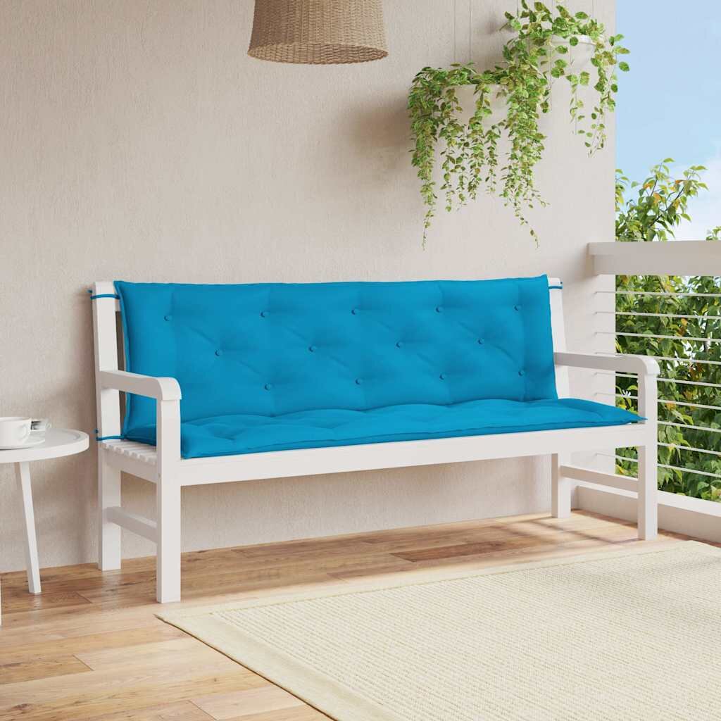 vidaXL Възглавница за пейка светлосиня 150x(50+50)x7 см оксфорд плат