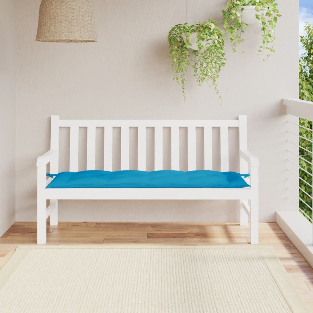 vidaXL Възглавница за пейка светлосиня 150x50x7 см оксфорд плат