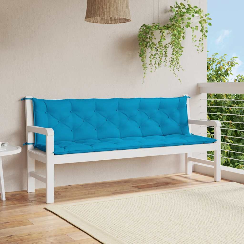 vidaXL Възглавница за пейка светлосиня 200x(50+50)x7 см оксфорд плат