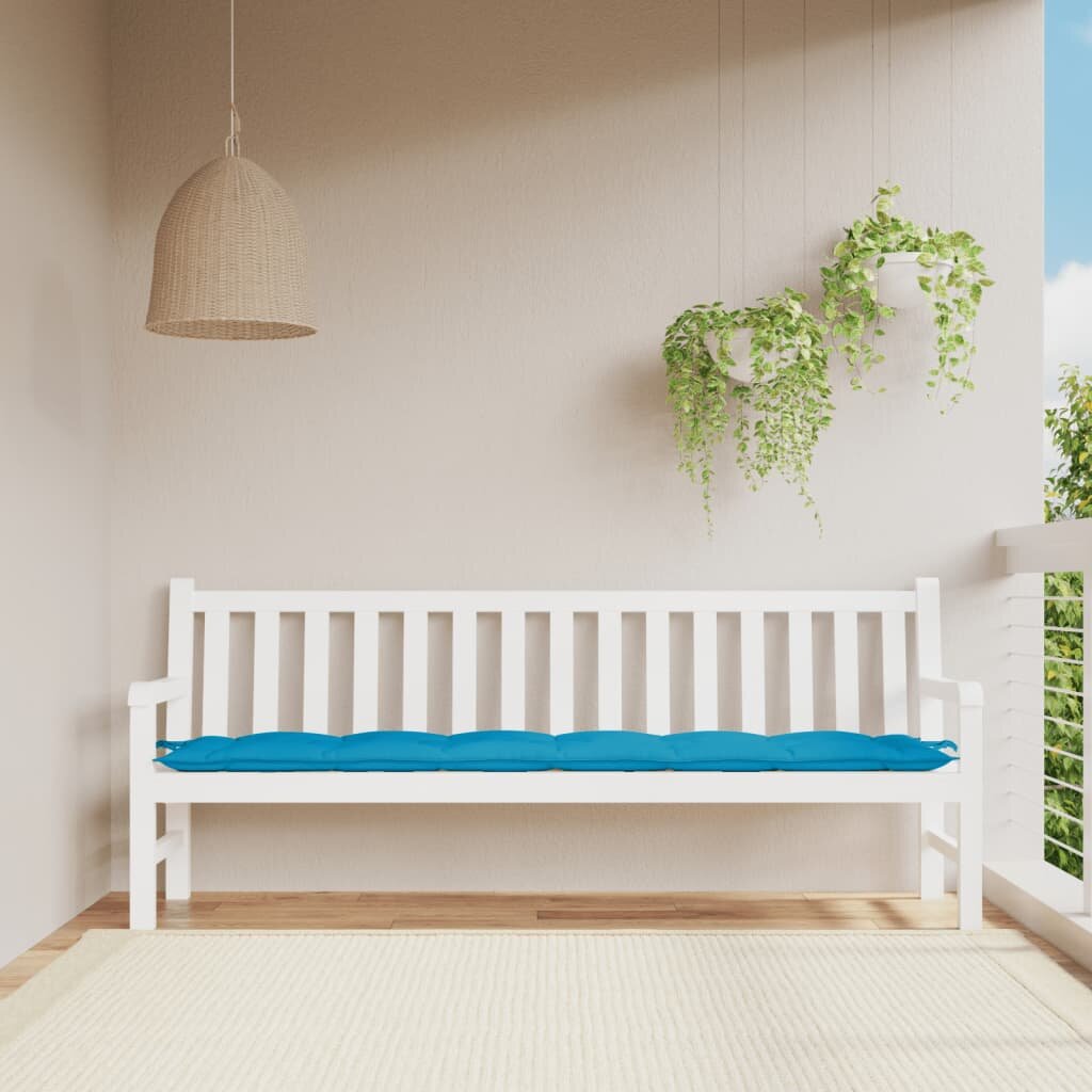 vidaXL Възглавница за пейка светлосиня 200x50x7 см оксфорд плат