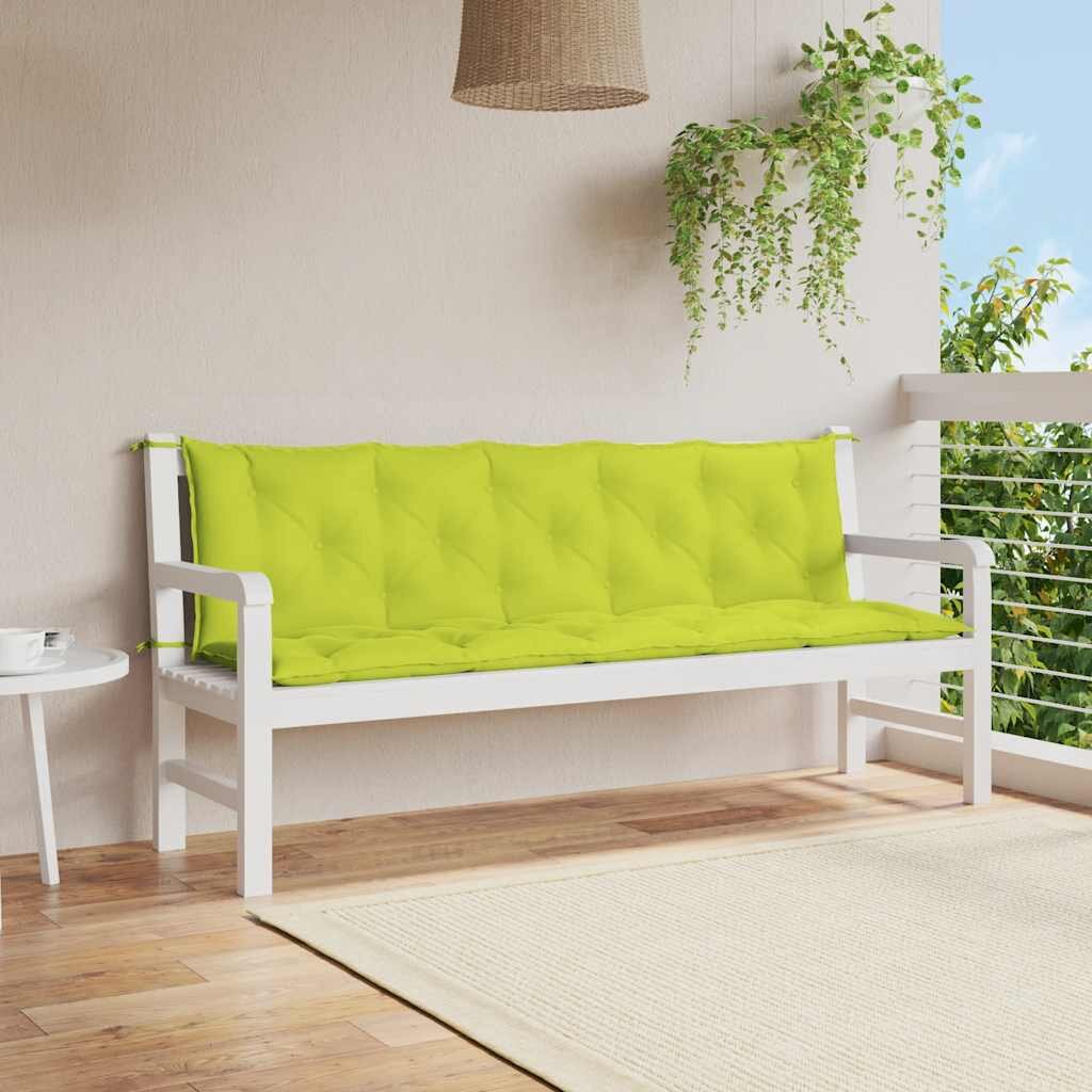 vidaXL Възглавница за пейка яркозелена 180x(50+50)x7 см оксфорд плат