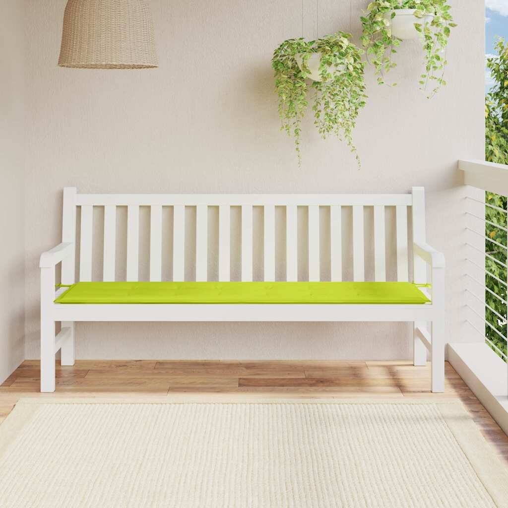 vidaXL Възглавница за пейка яркозелена 180x50x3 см оксфорд плат