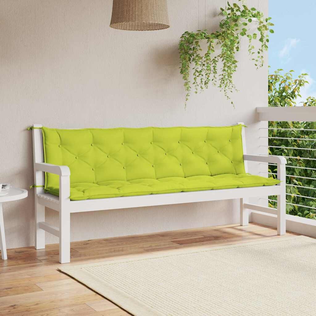 vidaXL Възглавница за пейка яркозелена 200x(50+50)x7 см оксфорд плат