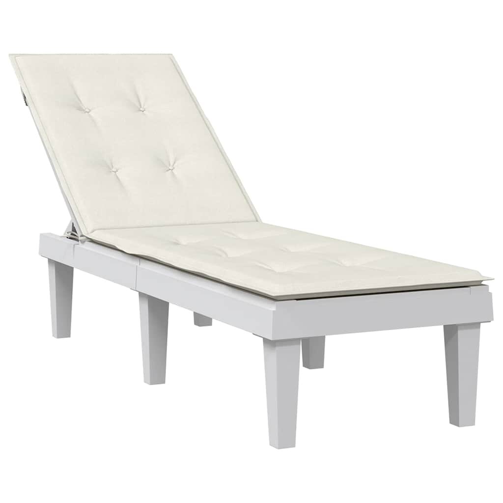 vidaXL Възглавница за стол шезлонг меланж кремава (75+105) x 50 x 4см плат