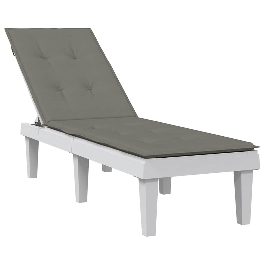 vidaXL Възглавница за стол шезлонг меланж тъмносива (75+105) x 50 x 4 см