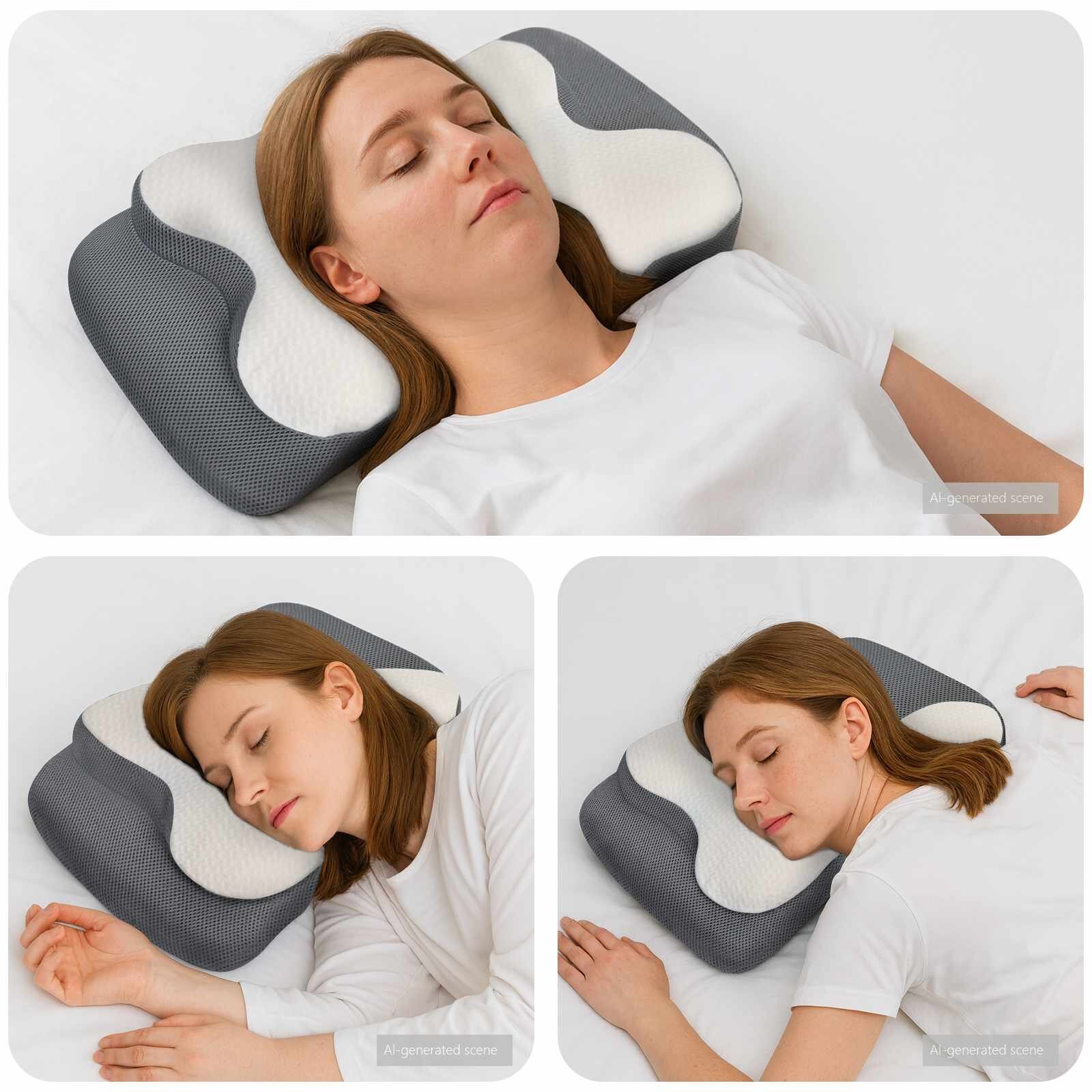 vidaXL Възглавница за врат Бял Мемори пяна 58 x 375 x 12 см