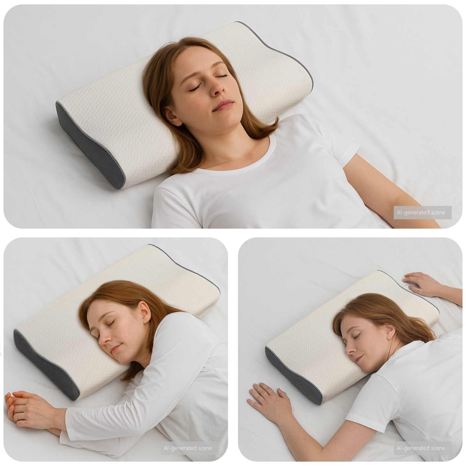 vidaXL Възглавница за врат Бяло Мемори пяна 59 x 345 x 12 см