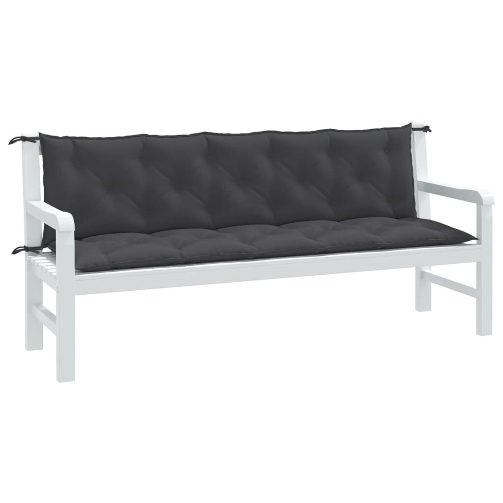 vidaXL Възглавници за градински пейки 2 бр антрацит 180x50x7 см плат