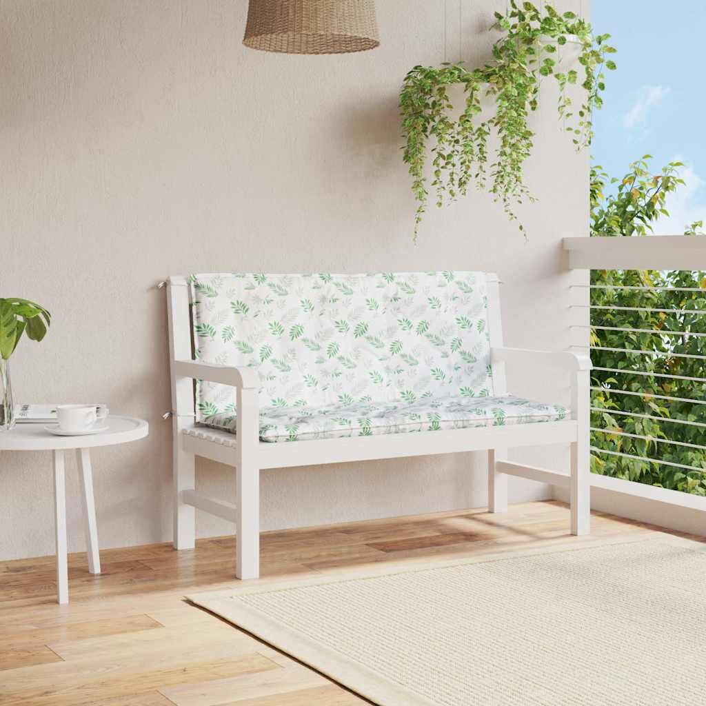 vidaXL Възглавници за градински пейки 2 бр на листа 120x50x7 см плат