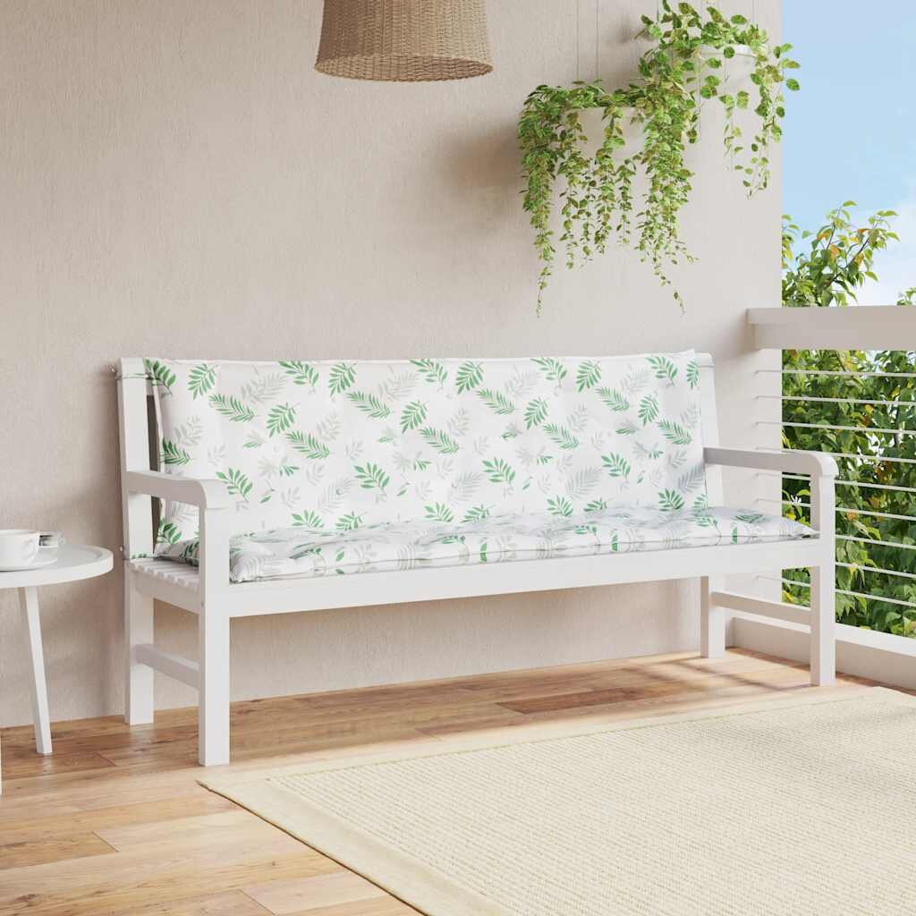 vidaXL Възглавници за градински пейки 2 бр на листа 150x50x7 см плат