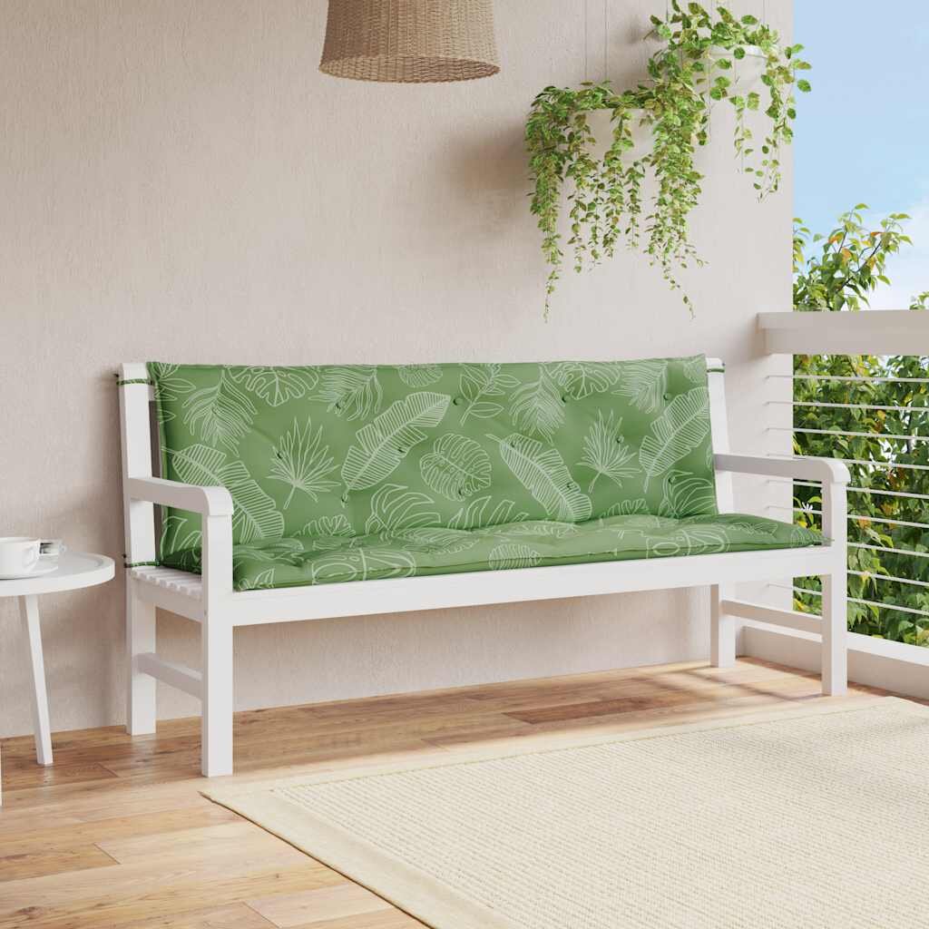 vidaXL Възглавници за градински пейки 2 бр на листа 150x50x7 см плат
