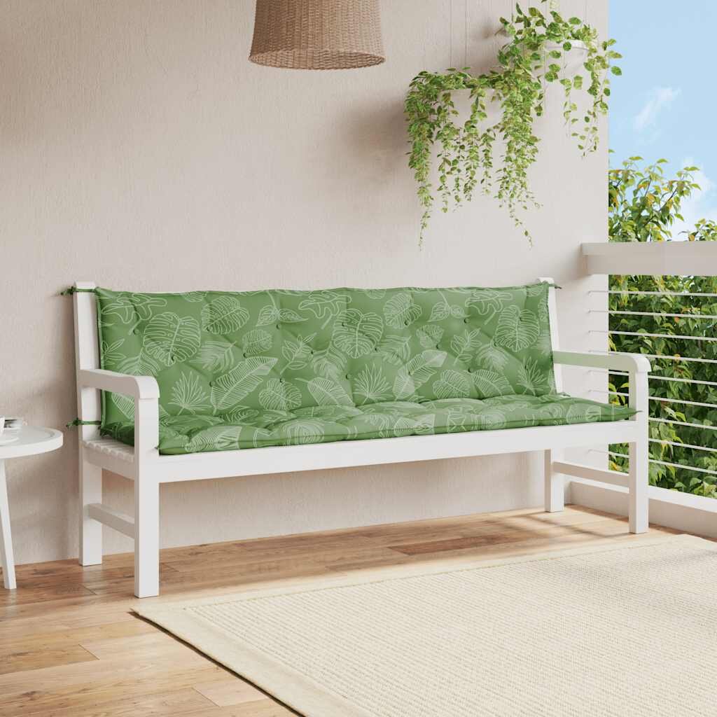 vidaXL Възглавници за градински пейки 2 бр на листа 200x50x7 см плат