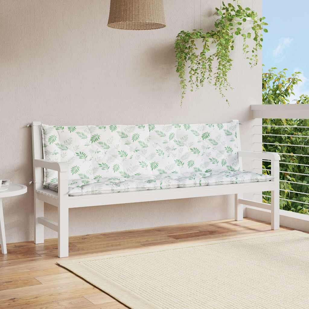 vidaXL Възглавници за градински пейки 2 бр на листа 200x50x7 см плат