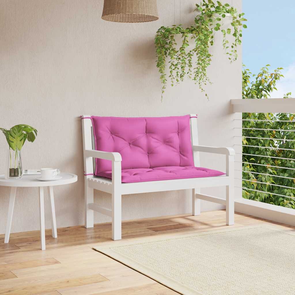 vidaXL Възглавници за градински пейки 2 бр розови 100x50x7 см плат