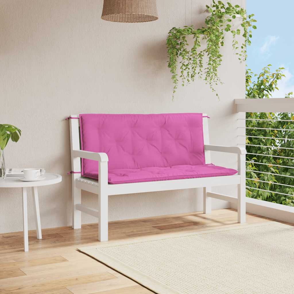 vidaXL Възглавници за градински пейки 2 бр розови 120x50x7 см плат