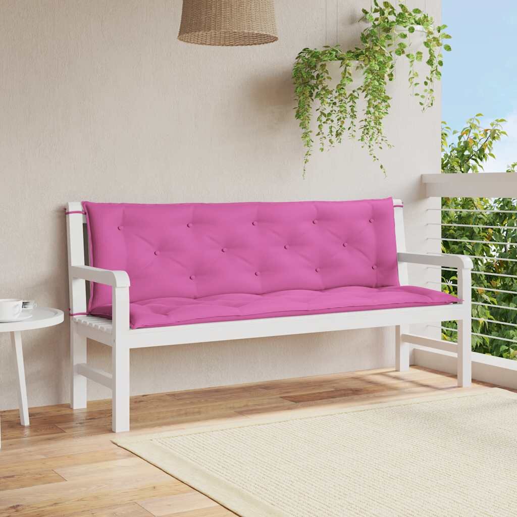 vidaXL Възглавници за градински пейки 2 бр розови 150x50x7 см плат