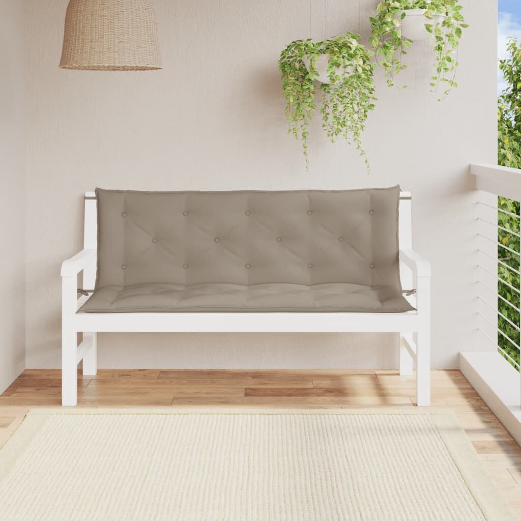 vidaXL Възглавници за градински пейки 2 бр таупе 150x50x7 см плат