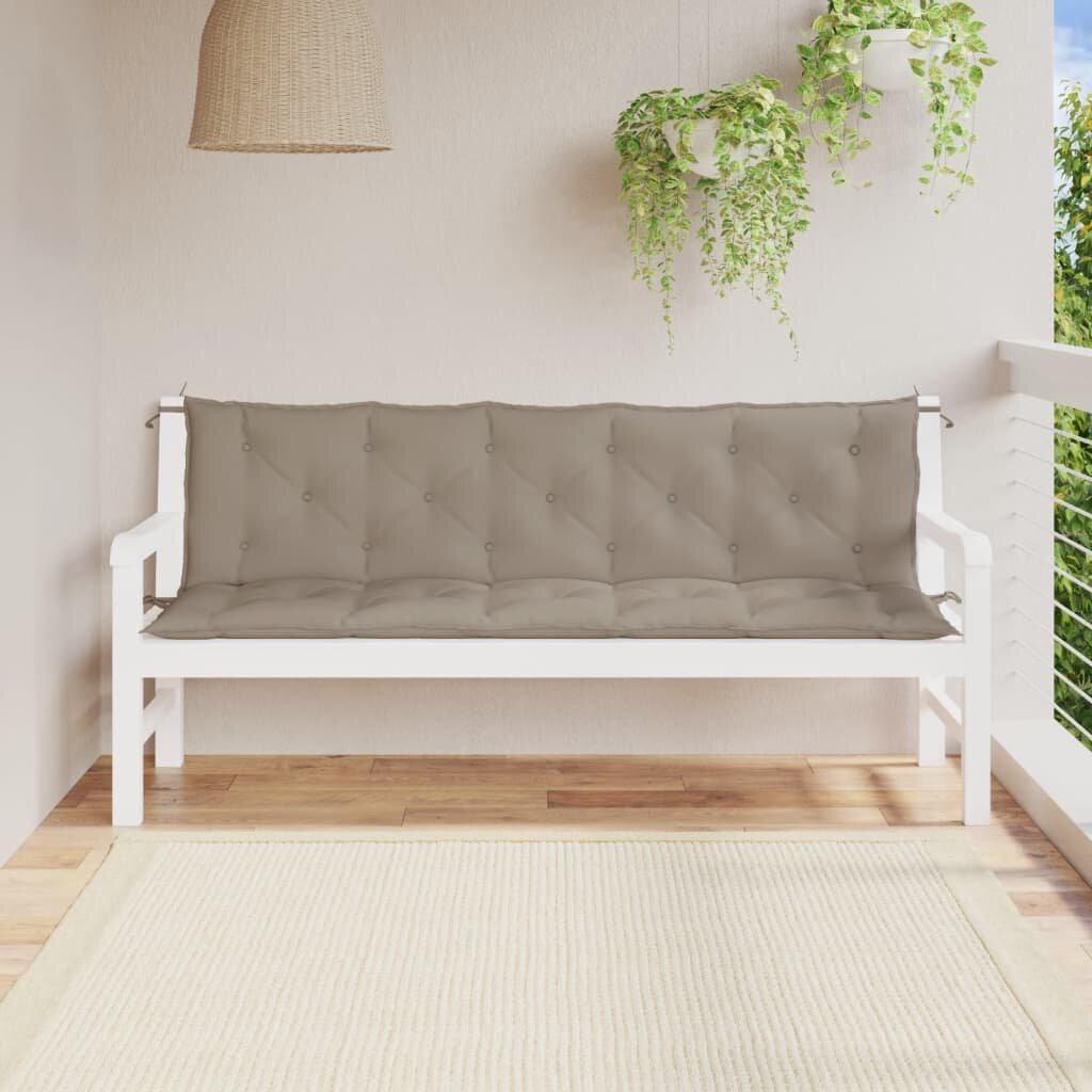 vidaXL Възглавници за градински пейки 2 бр таупе 180x50x7 см плат