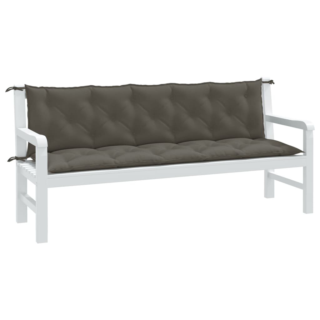 vidaXL Възглавници за градински пейки 2бр меланж тъмносиви 180x50x7 см