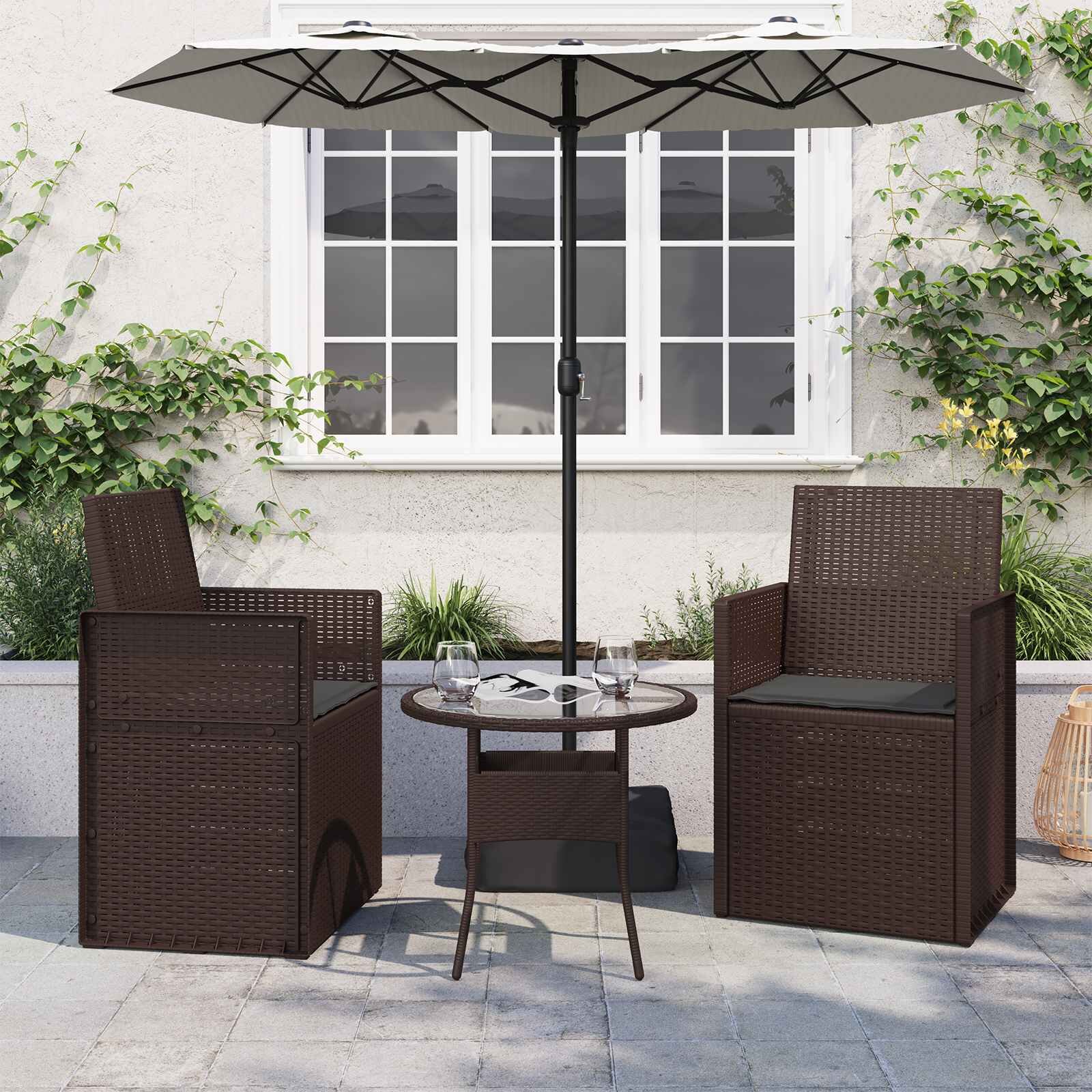 vidaXL Възглавници за седалки 2 бр. Полиестер Антрацит 47 x 36 x 2 см
