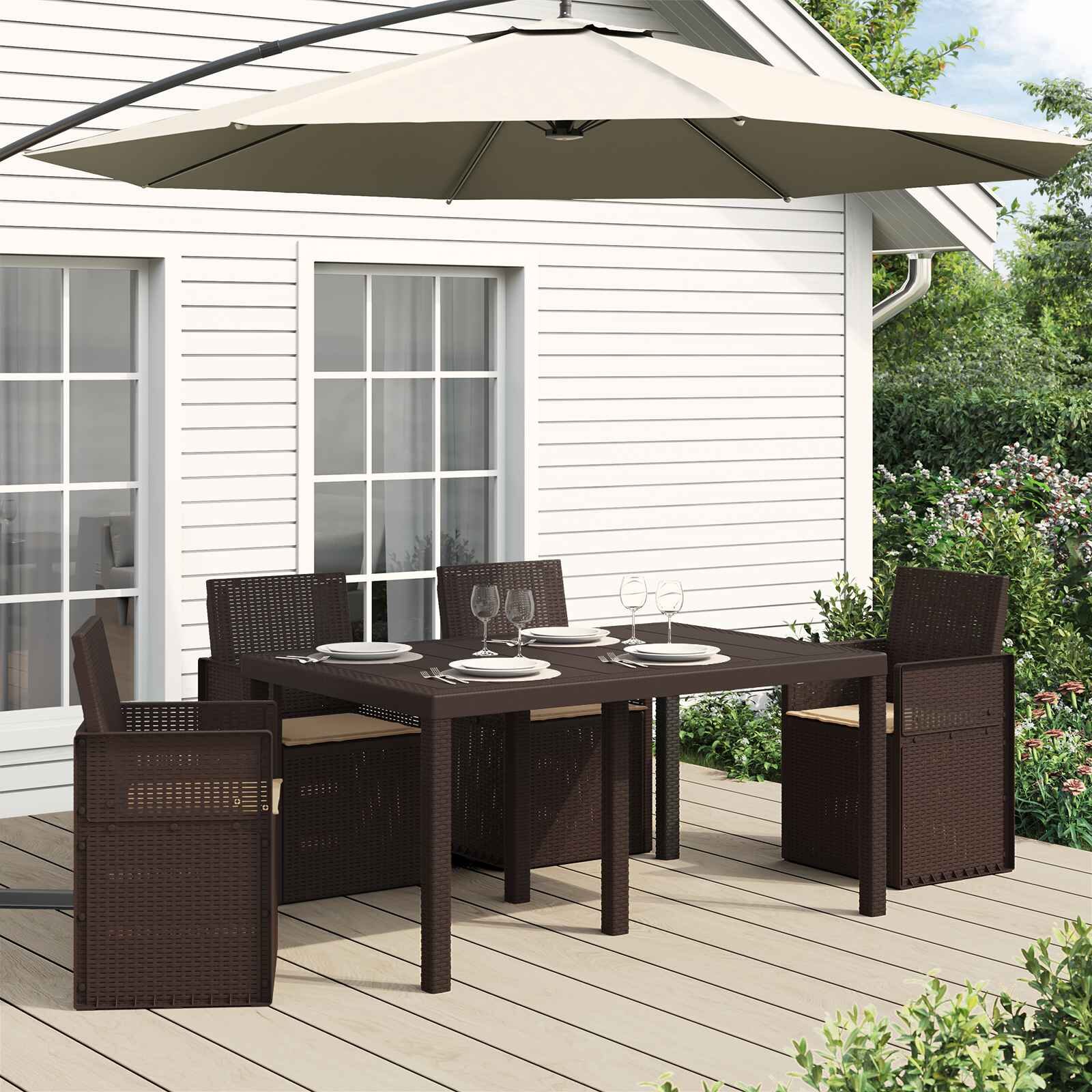 vidaXL Възглавници за седалки 4 бр. Полиестер Таупе 47 x 36 x 2 см