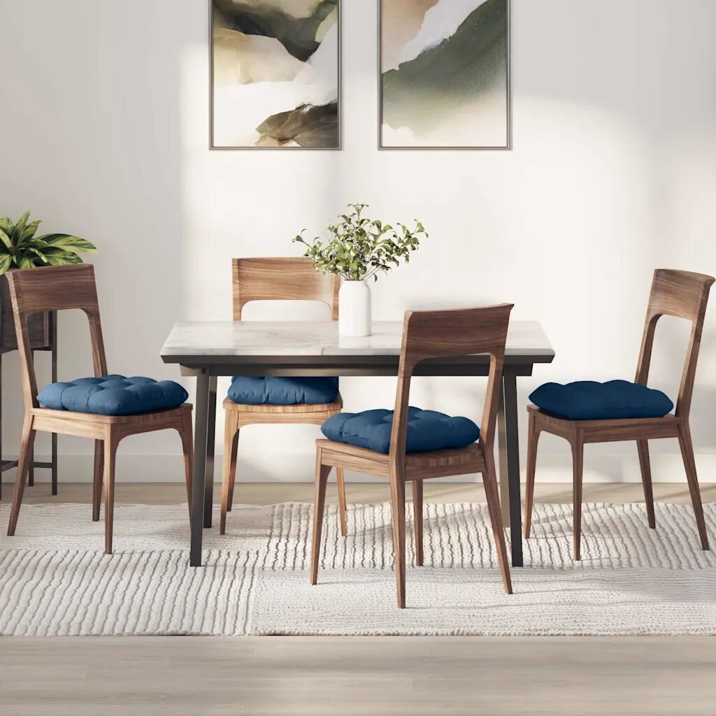 vidaXL Възглавници за седалки 4 бр. Текстил Синьо 40 x 40 x 12 см