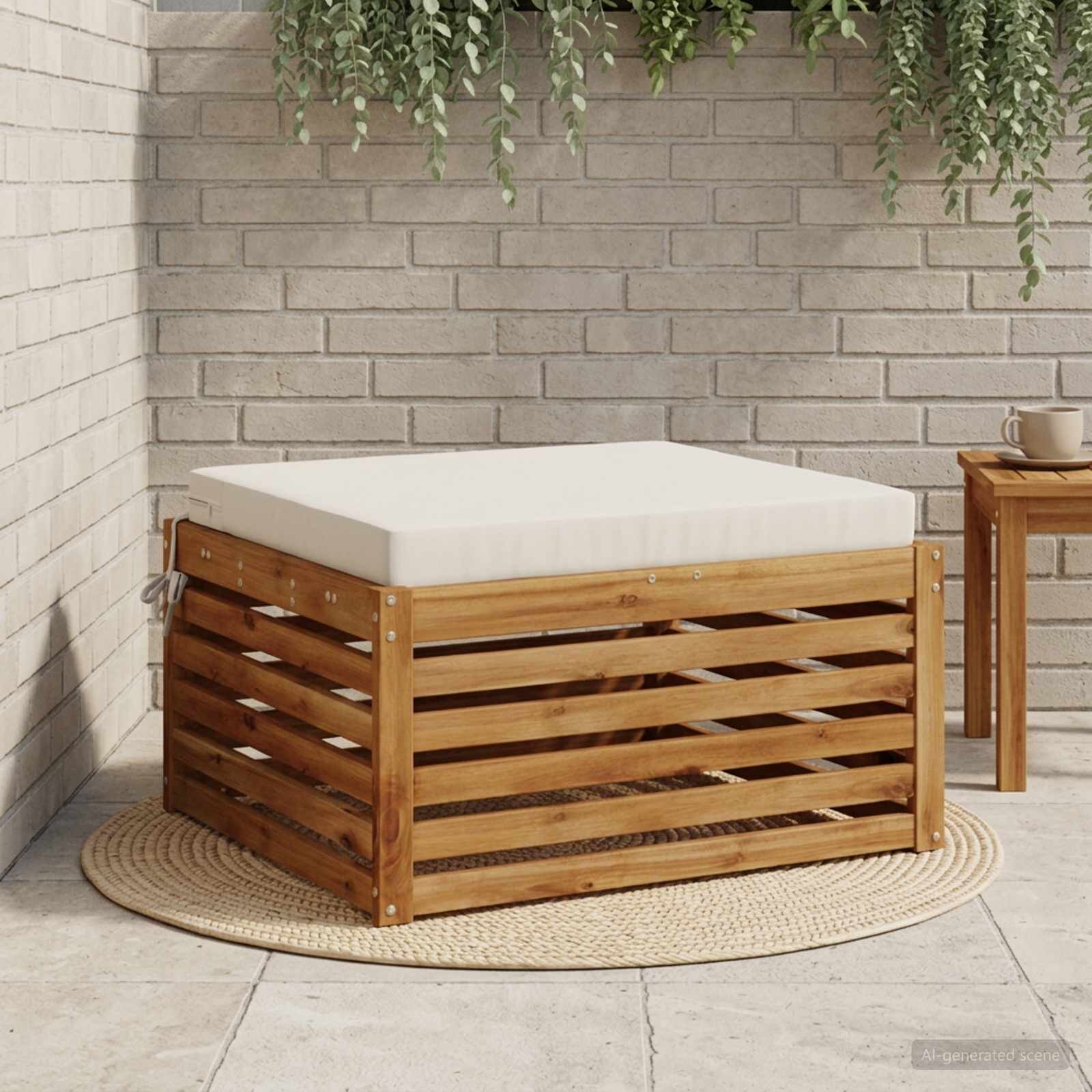 vidaXL Възглавници за седалки SOEST 100% полиестер Бяло 80 x 80 x 7 см