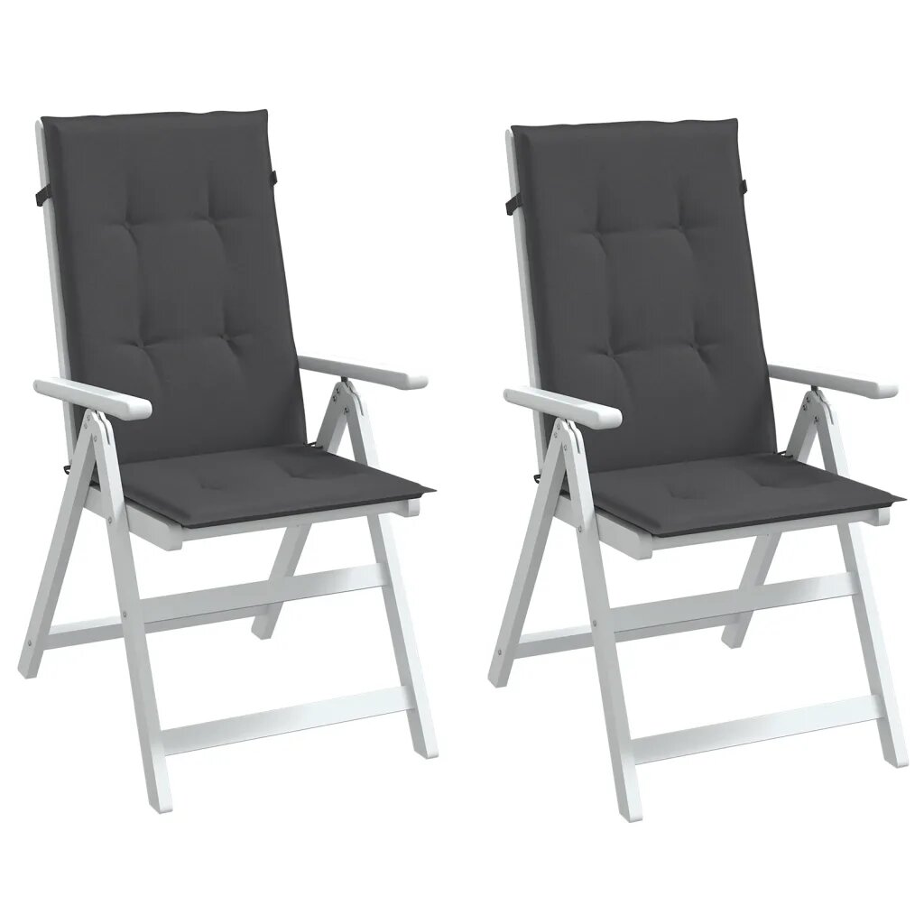 vidaXL Възглавници за стол 2 бр меланж антрацит 120x50x4 см плат