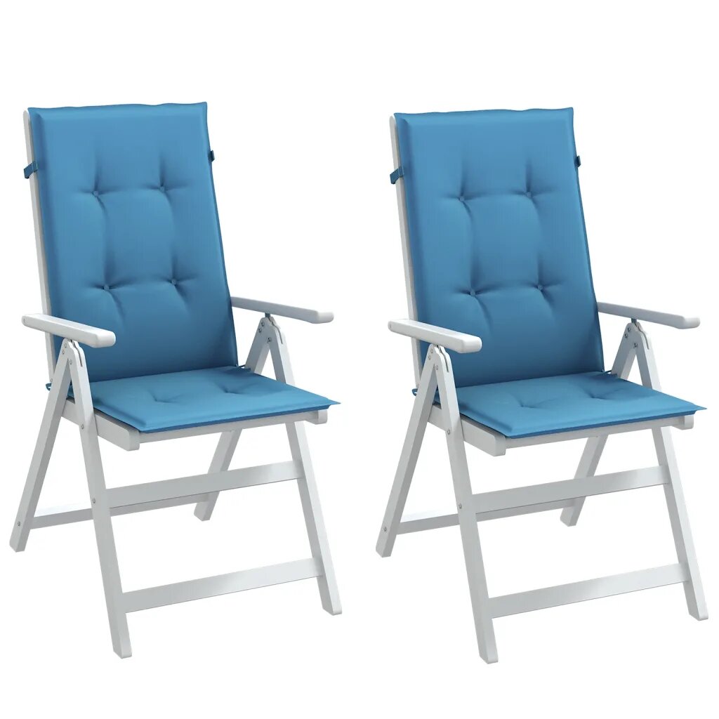 vidaXL Възглавници за стол 2 бр меланж сини 120x50x4 см плат
