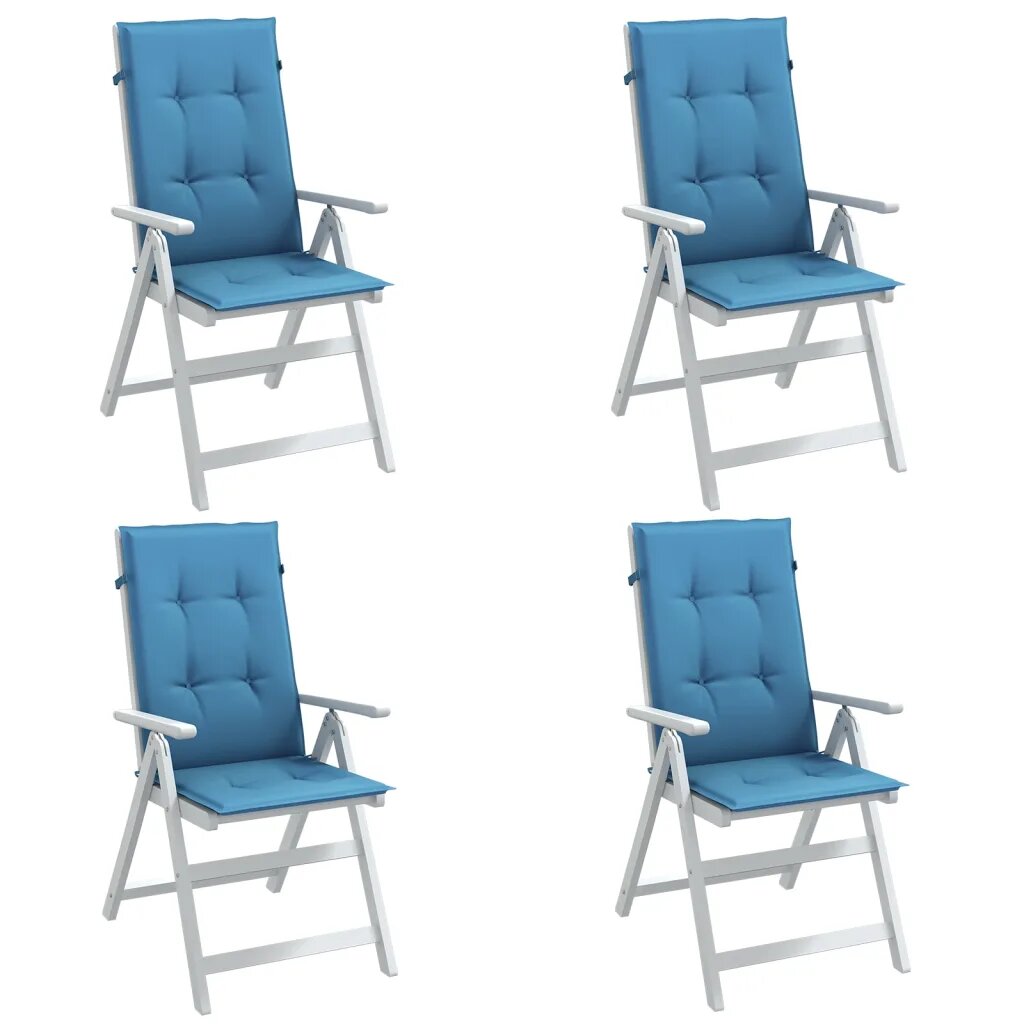 vidaXL Възглавници за стол 4 бр меланж сини 120x50x4 см плат