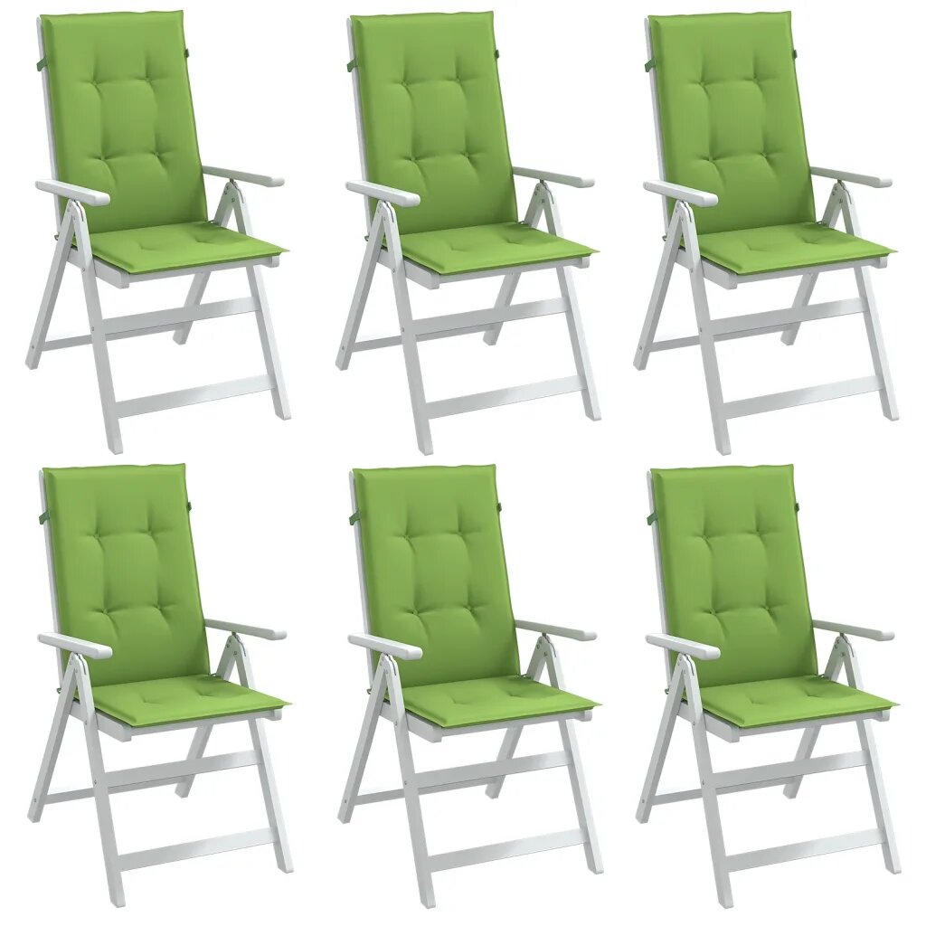 vidaXL Възглавници за стол 6 бр меланж зелени 120x50x4 см плат