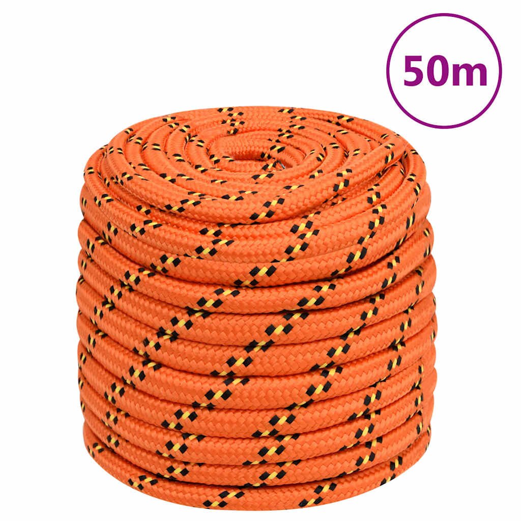 vidaXL Въже за лодка оранжево 16 мм 50 м полипропилен