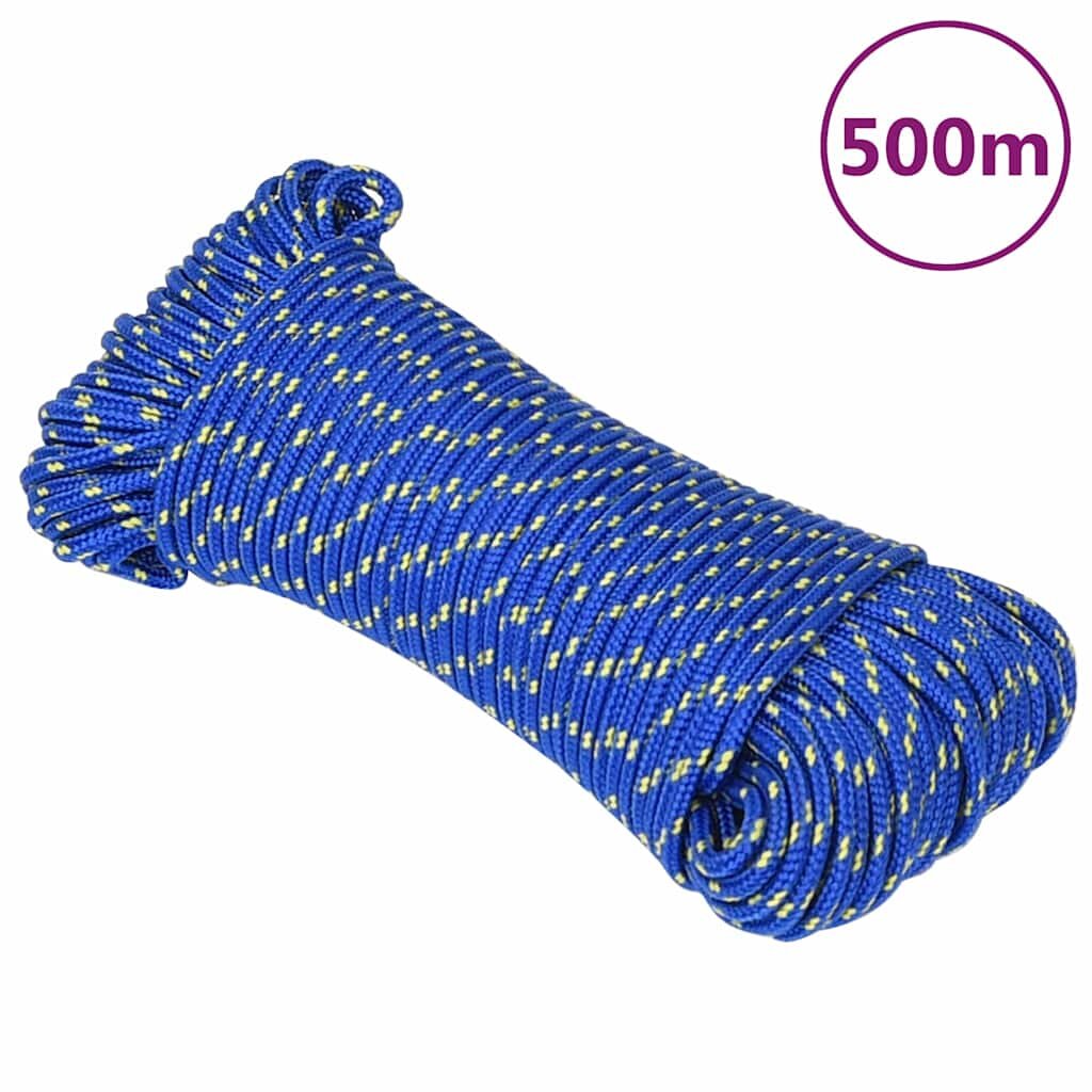 vidaXL Въже за лодка синьо 3 мм 500 м полипропилен