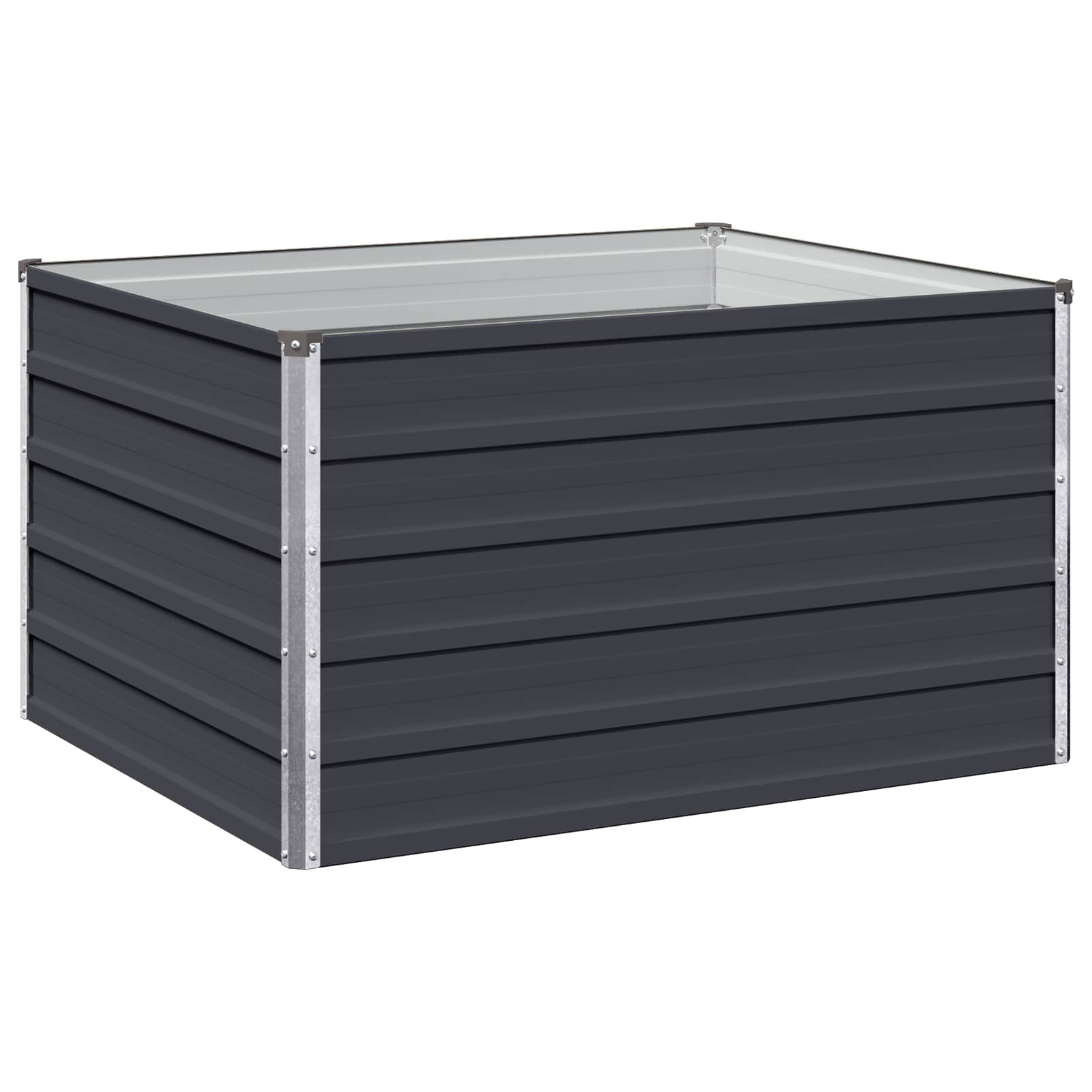 vidaXL Вдигната леха за градина Антрацит 100 x 80 x 55 см