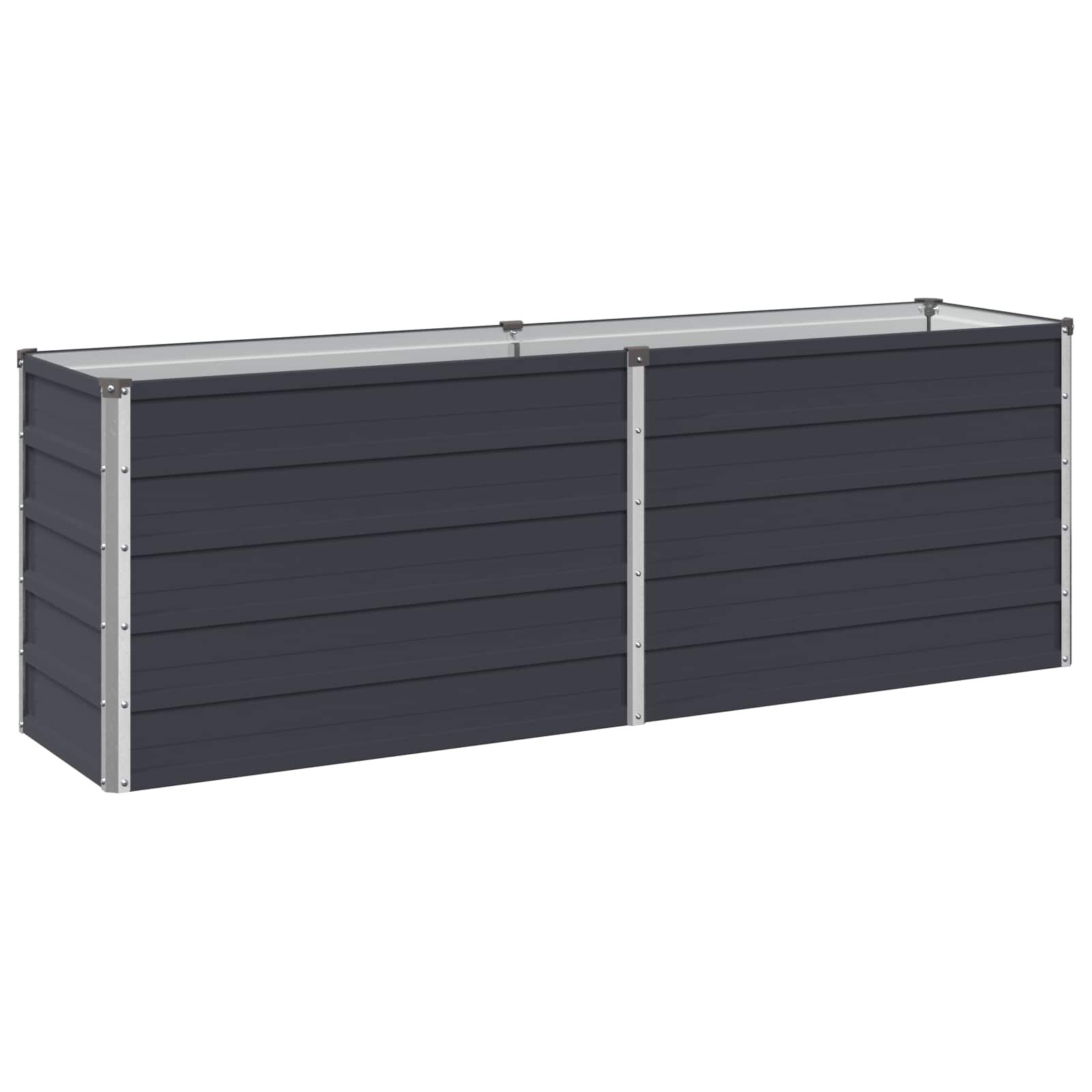 vidaXL Вдигната леха за градина Антрацит 160 x 40 x 55 см