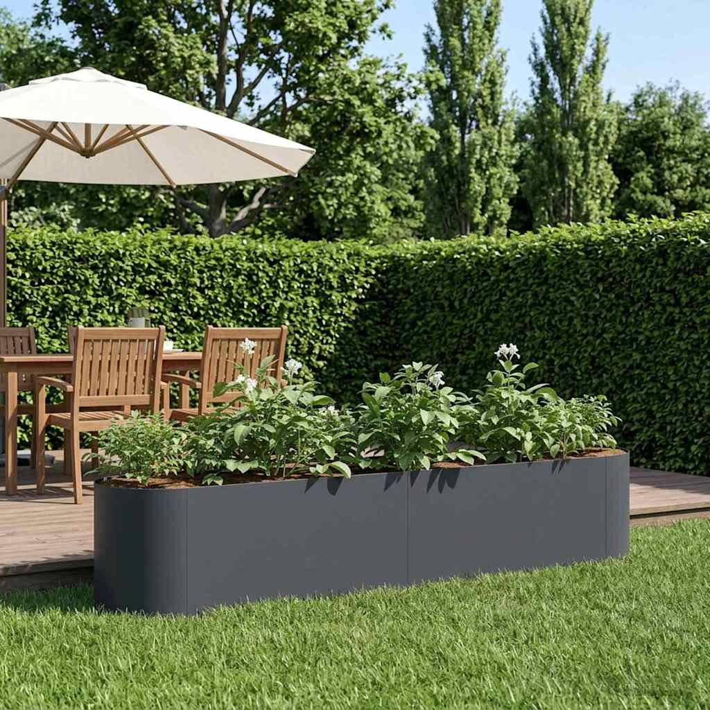vidaXL Вдигната леха за градина Антрацит 200 x 40 x 40 см