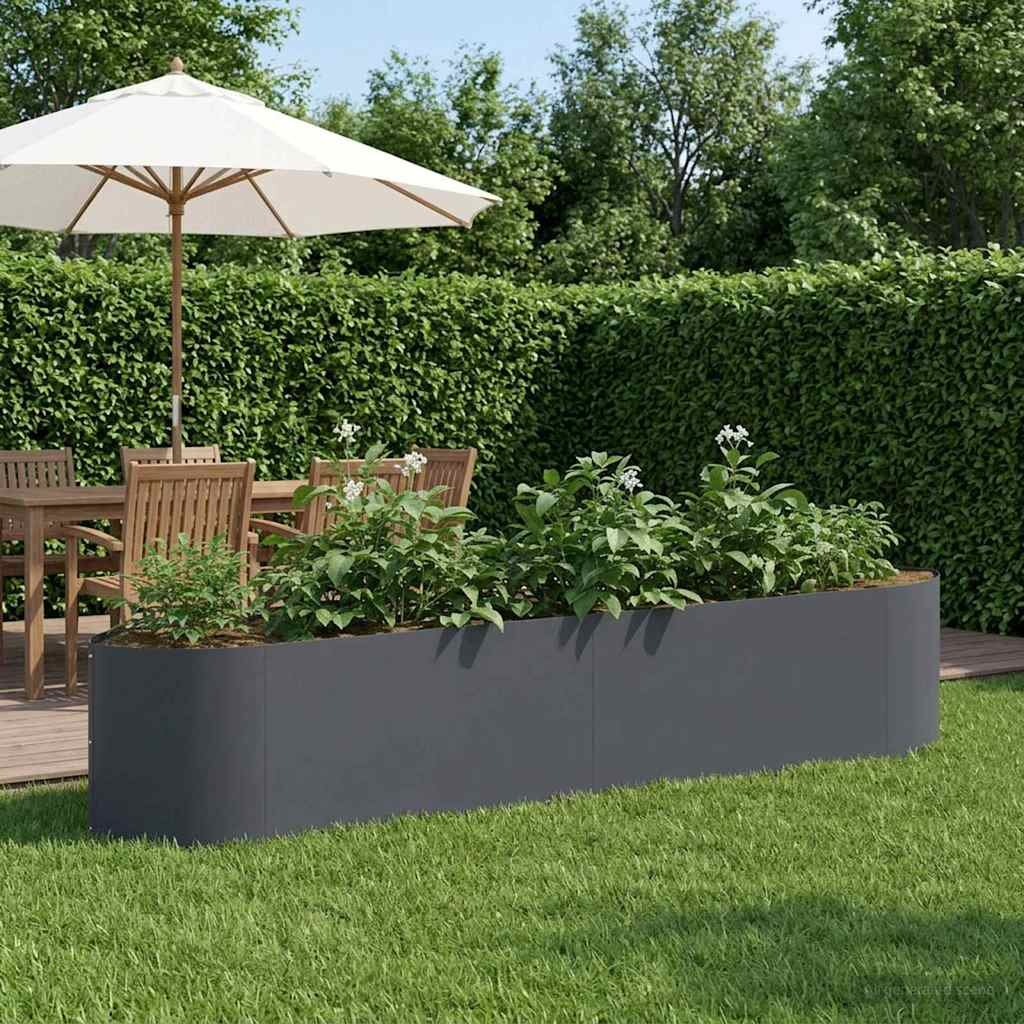 vidaXL Вдигната леха за градина Антрацит 220 x 40 x 40 см Стомана