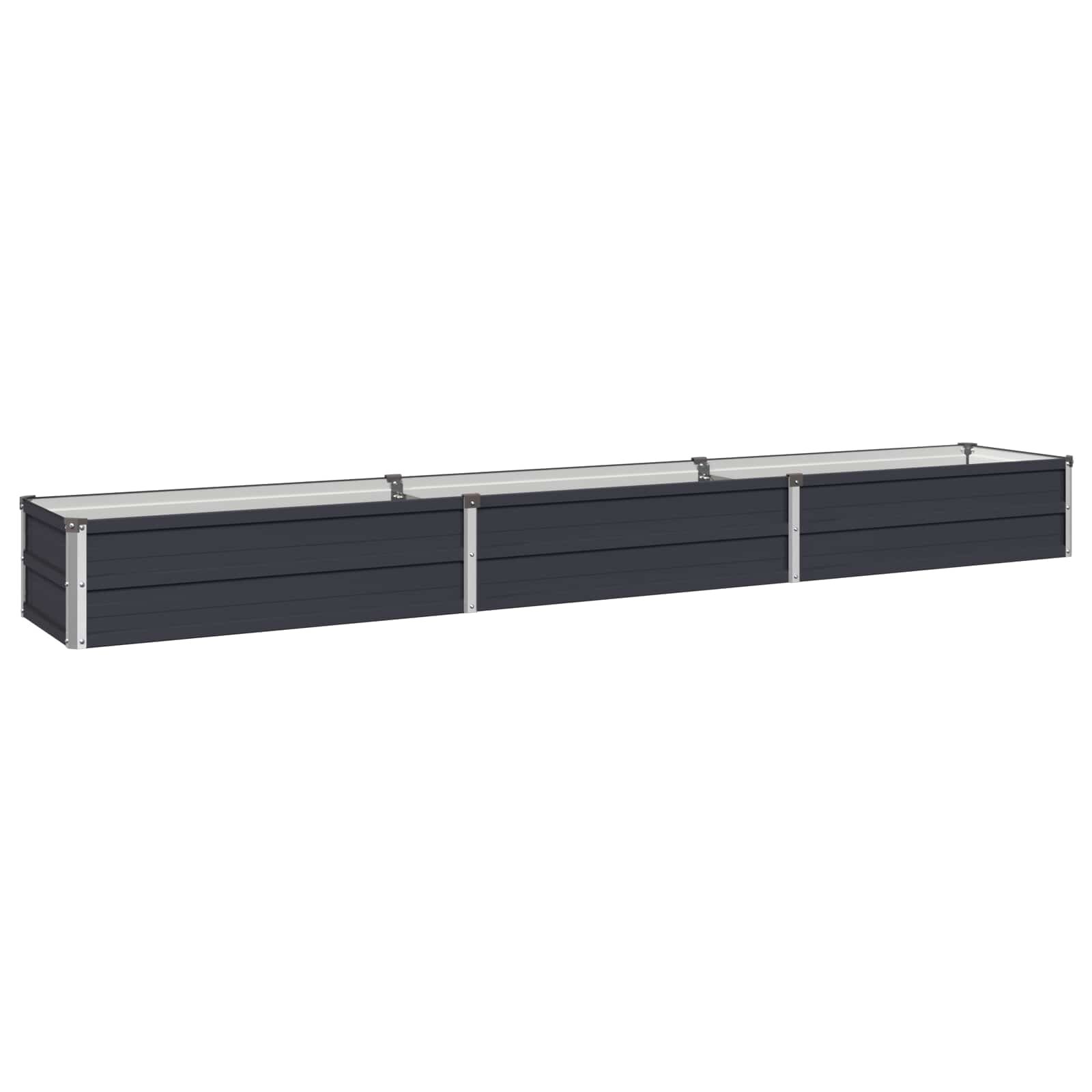 vidaXL Вдигната леха за градина Антрацит 240 x 40 x 24 см