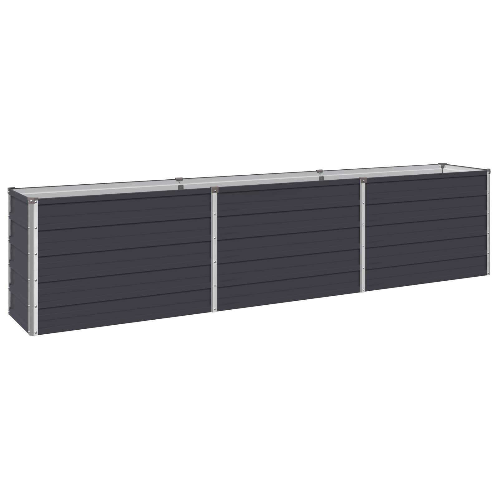vidaXL Вдигната леха за градина Антрацит 240 x 40 x 55 см