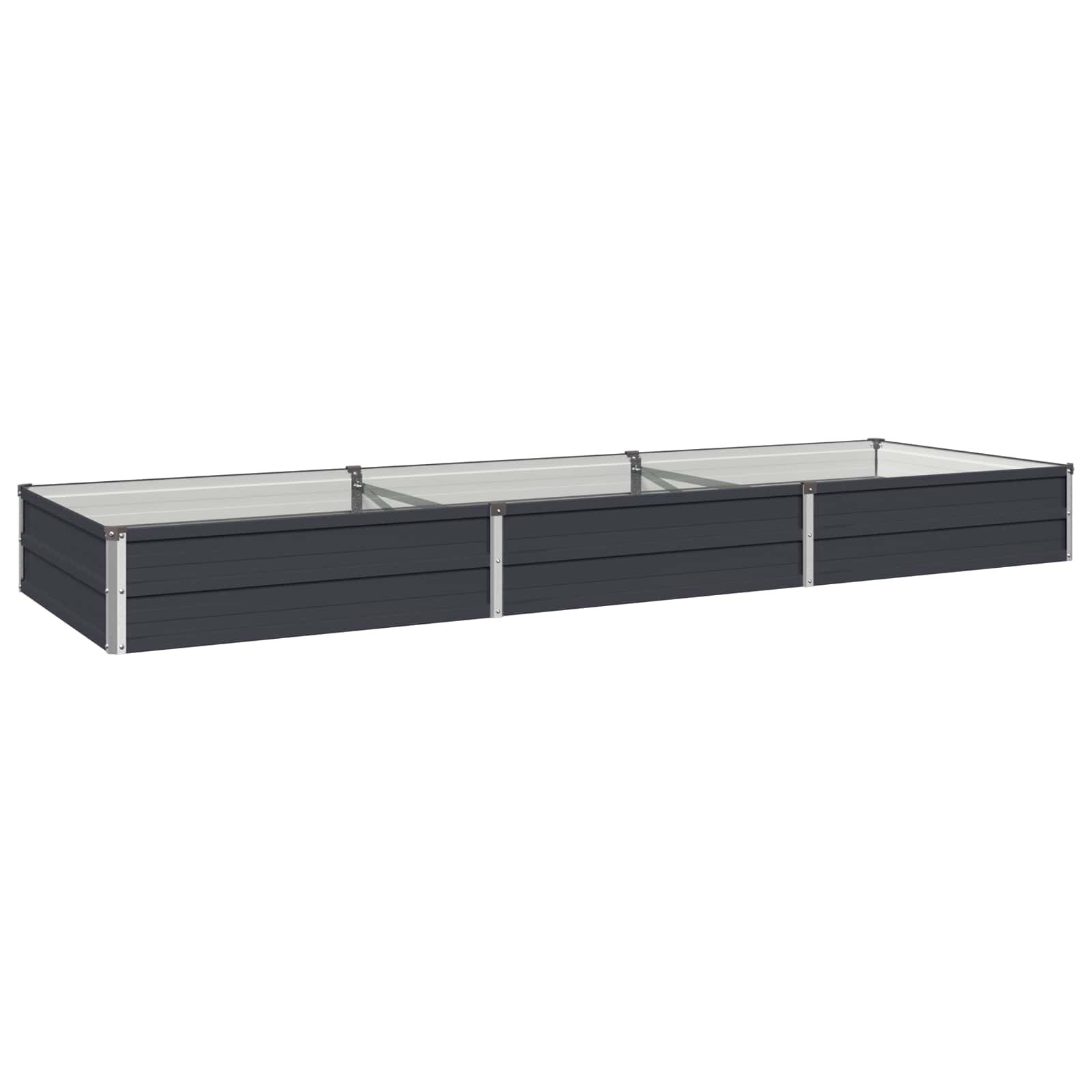 vidaXL Вдигната леха за градина Антрацит 240 x 80 x 24 см
