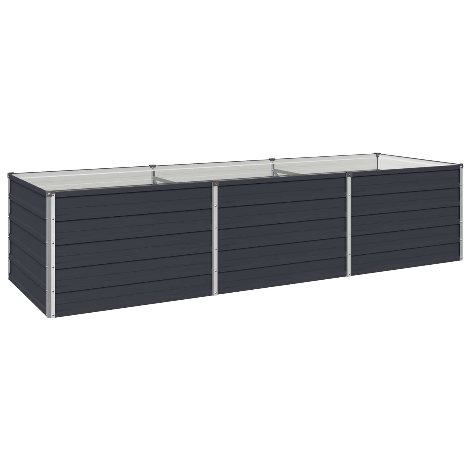 vidaXL Вдигната леха за градина Антрацит 240 x 80 x 55 см